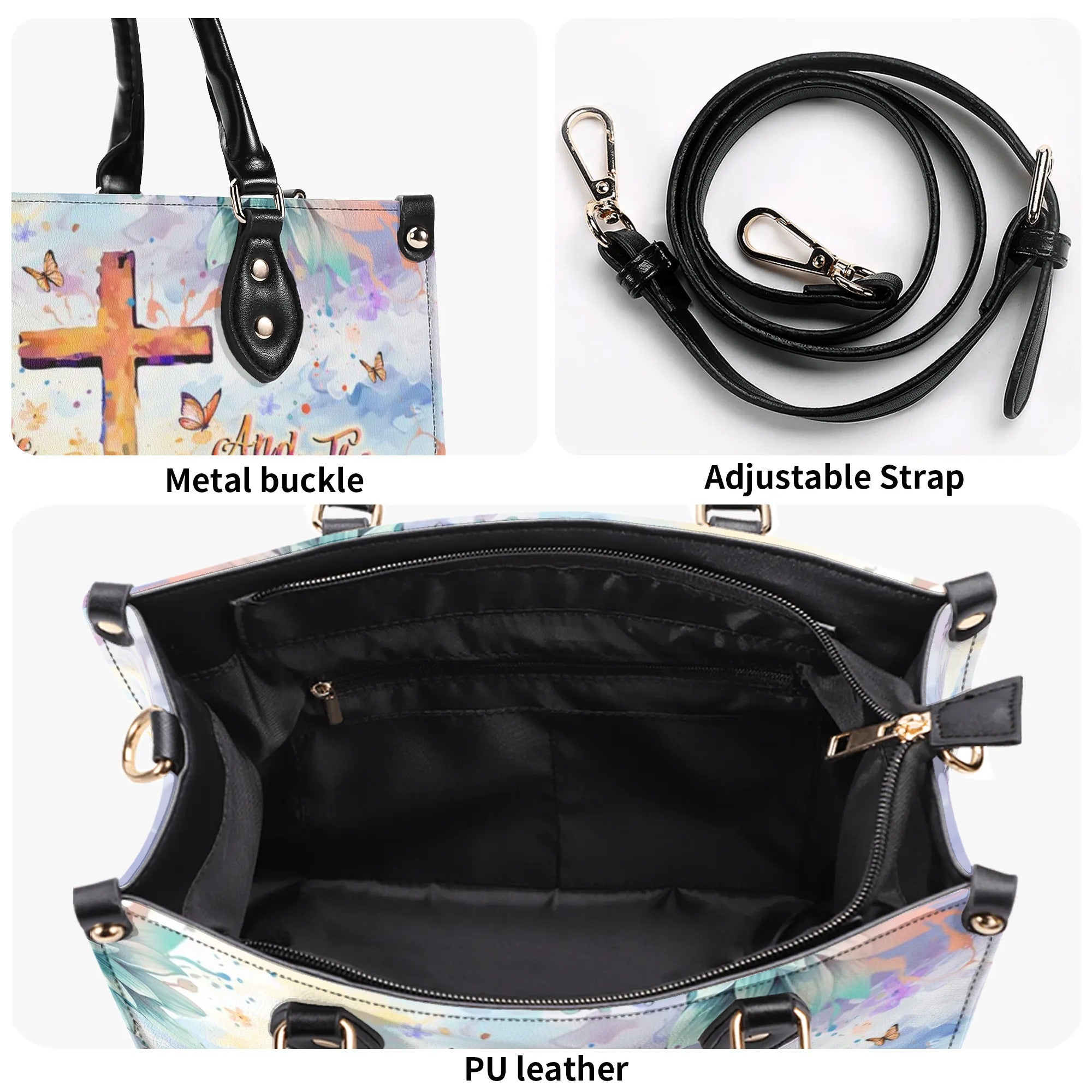 I Believe In God Leather Handbag - Yhlt1907242