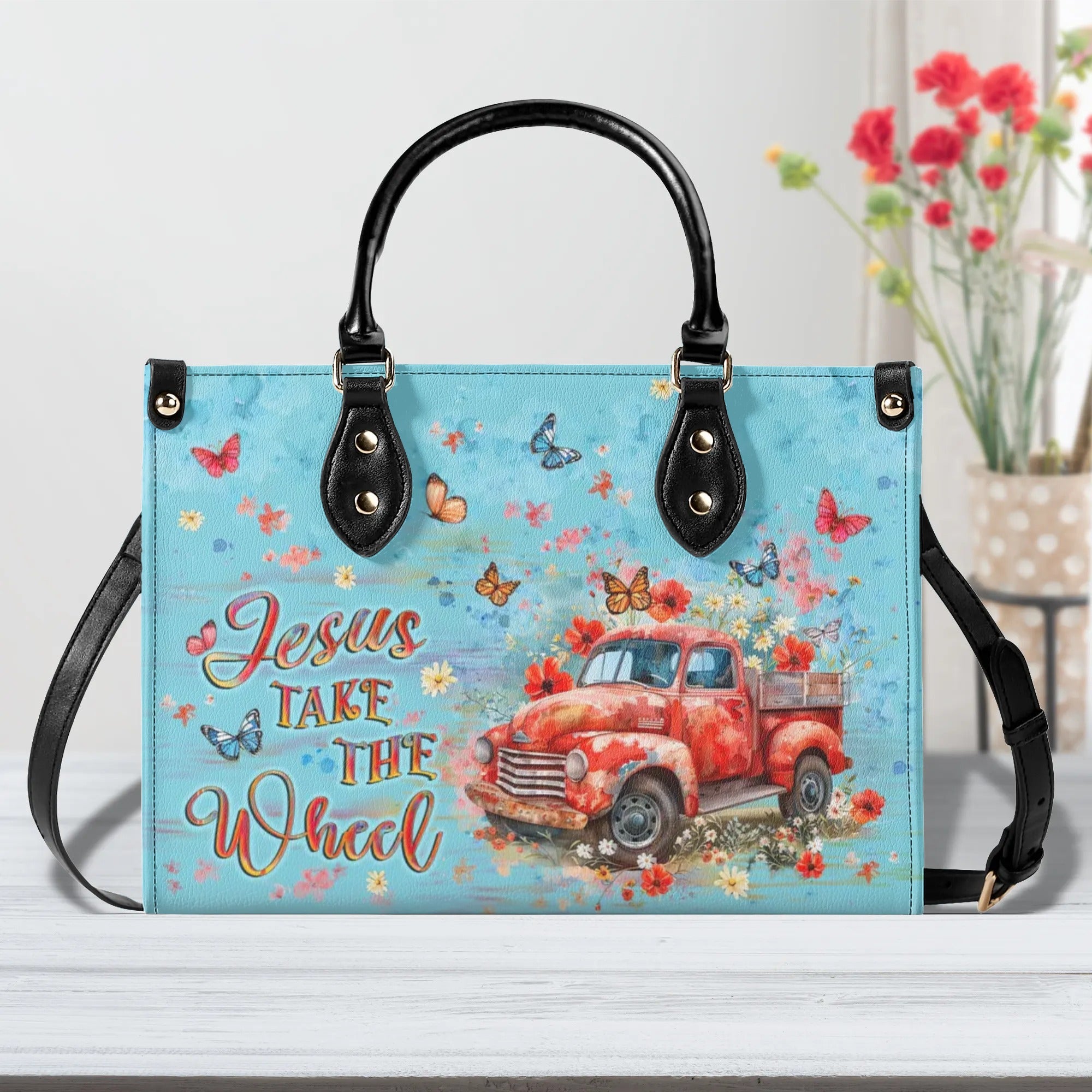 Jesus Take The Wheel Leather Handbag - Yhlt1607244