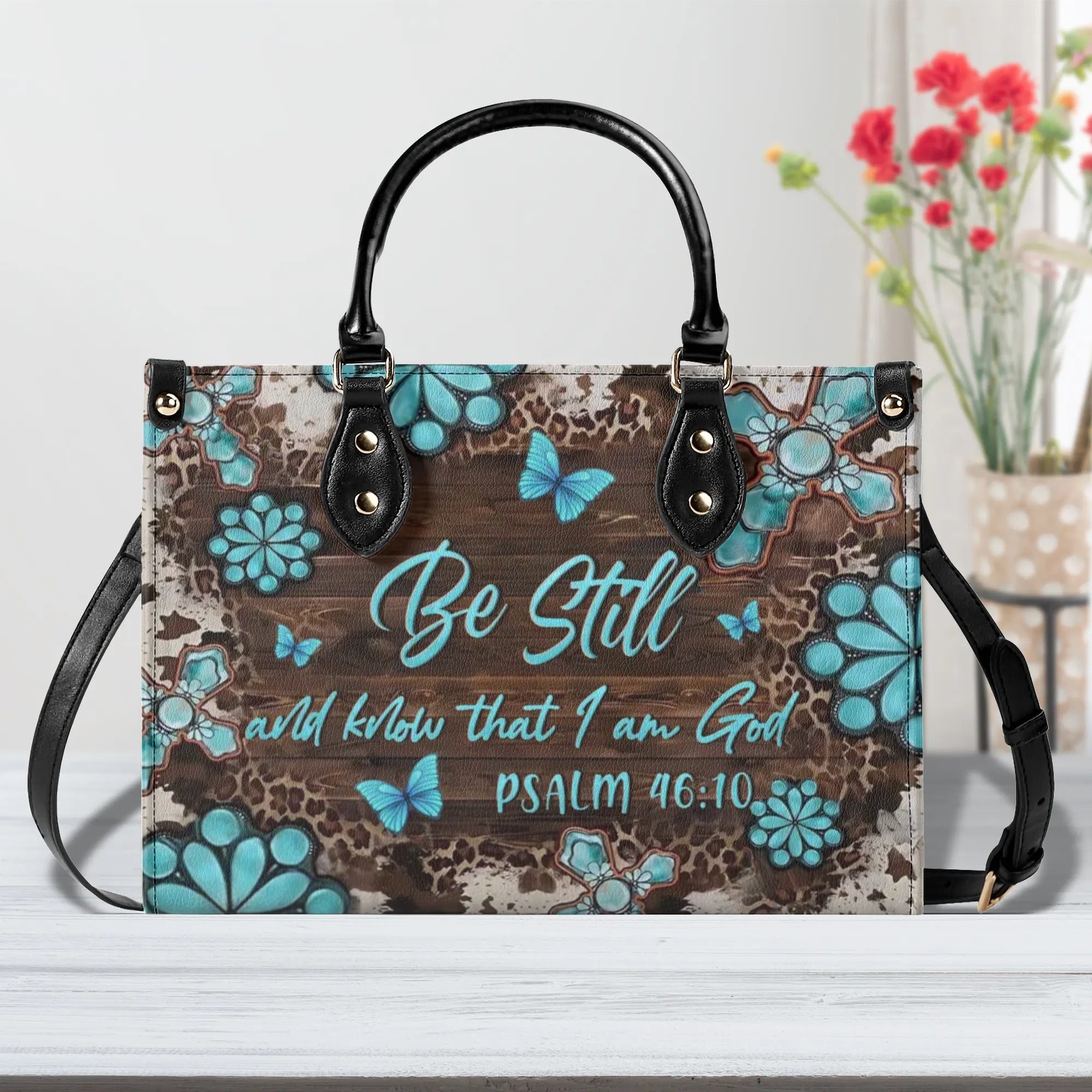 Be Still And Know That I Am God Leather Handbag - Yhln0307244
