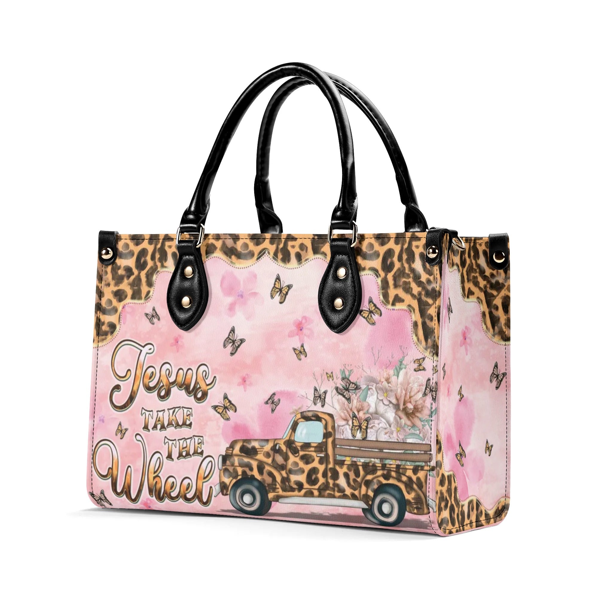 Jesus Take The Wheel Leather Handbag - Tlpq2509244