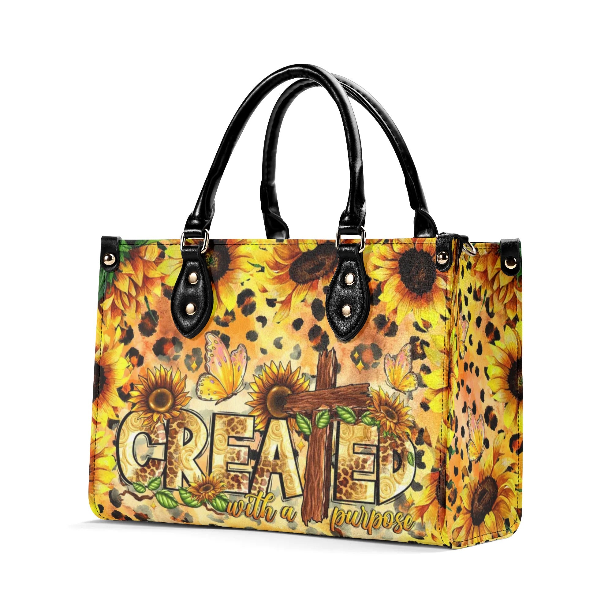 Created With A Purpose Sunflower Leather Handbag - Tlnt2006244