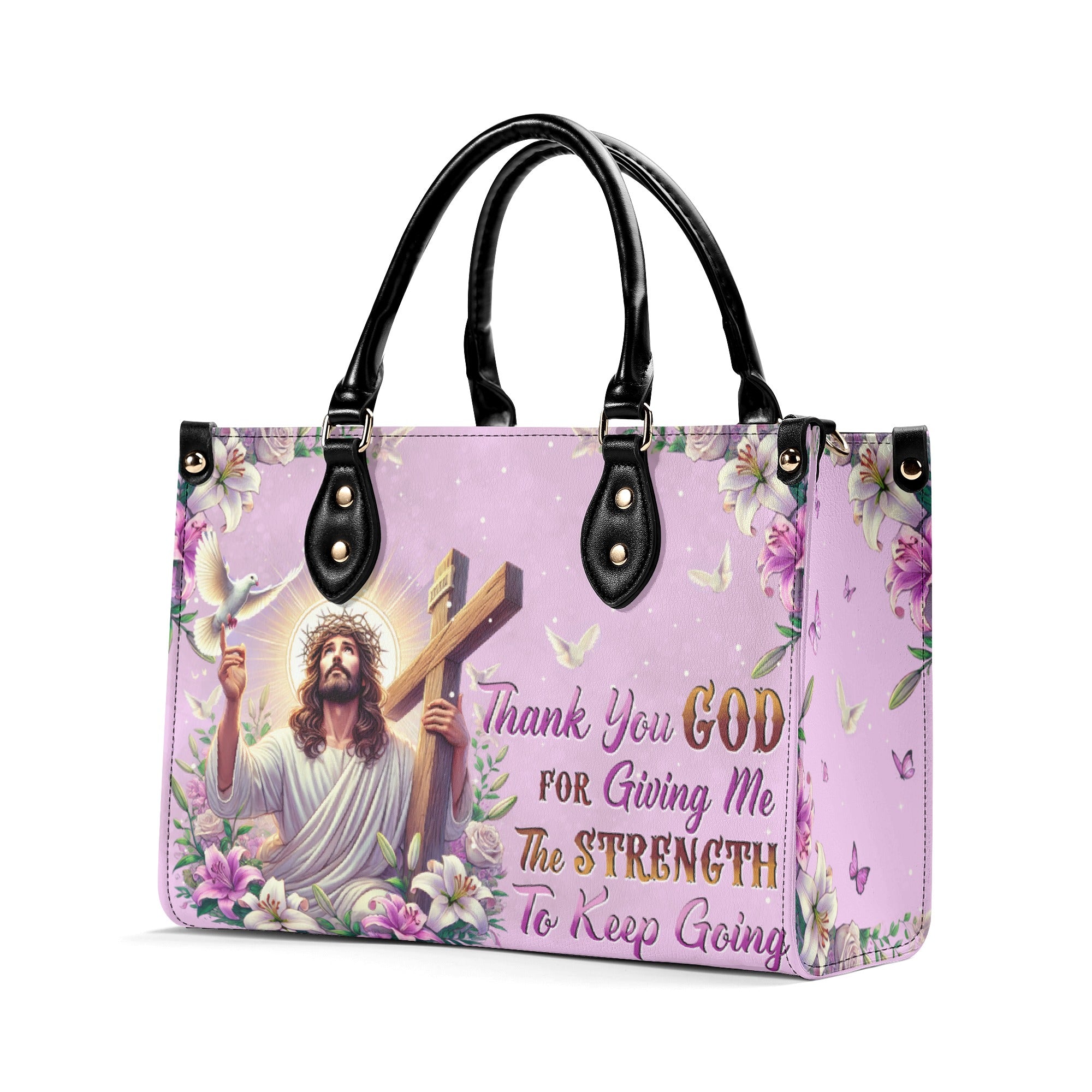 Thank You God Leather Handbag - Tytd1004252