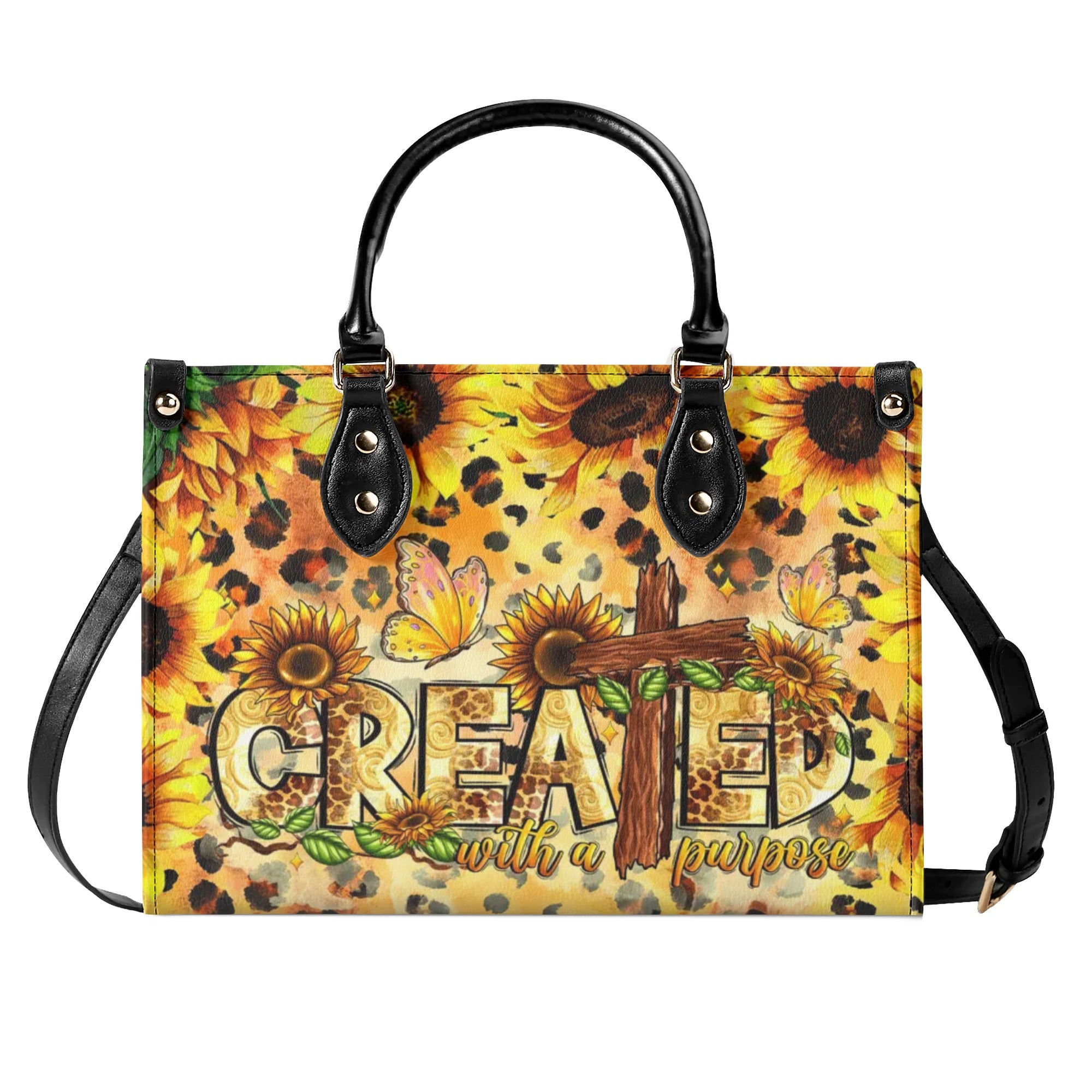 Created With A Purpose Sunflower Leather Handbag - Tlnt2006244