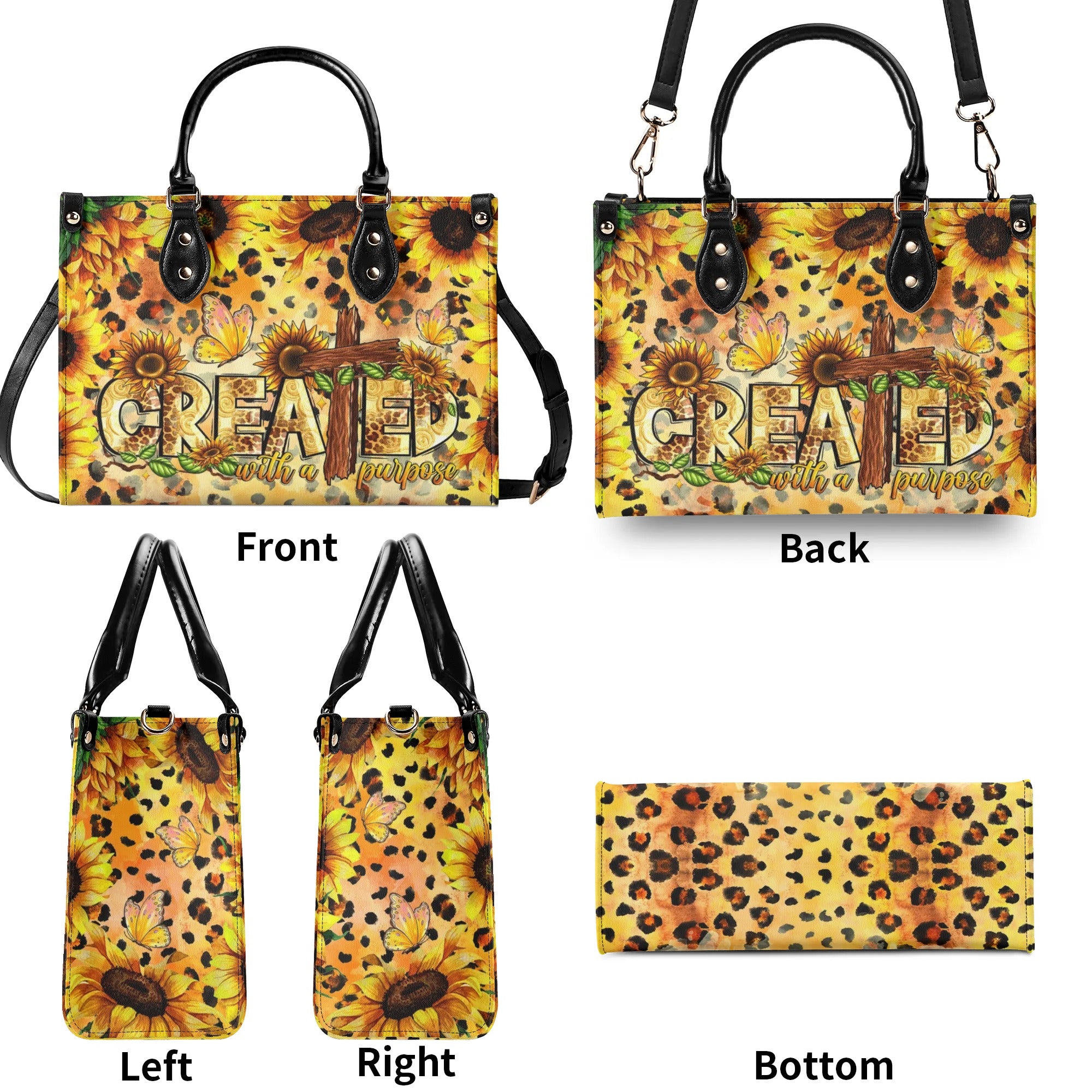 Created With A Purpose Sunflower Leather Handbag - Tlnt2006244