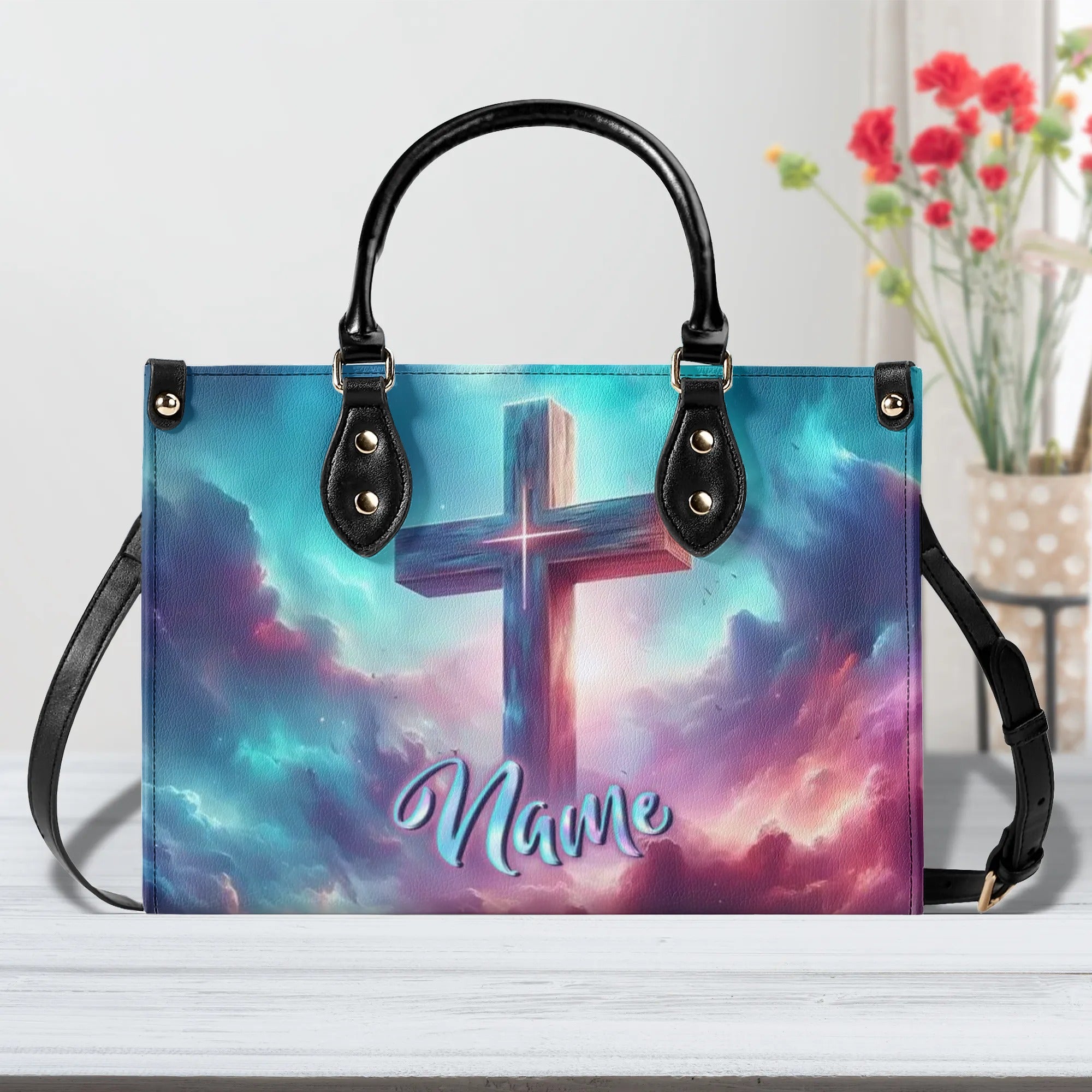 Cross In Sky Leather Handbag - Yhln1909244