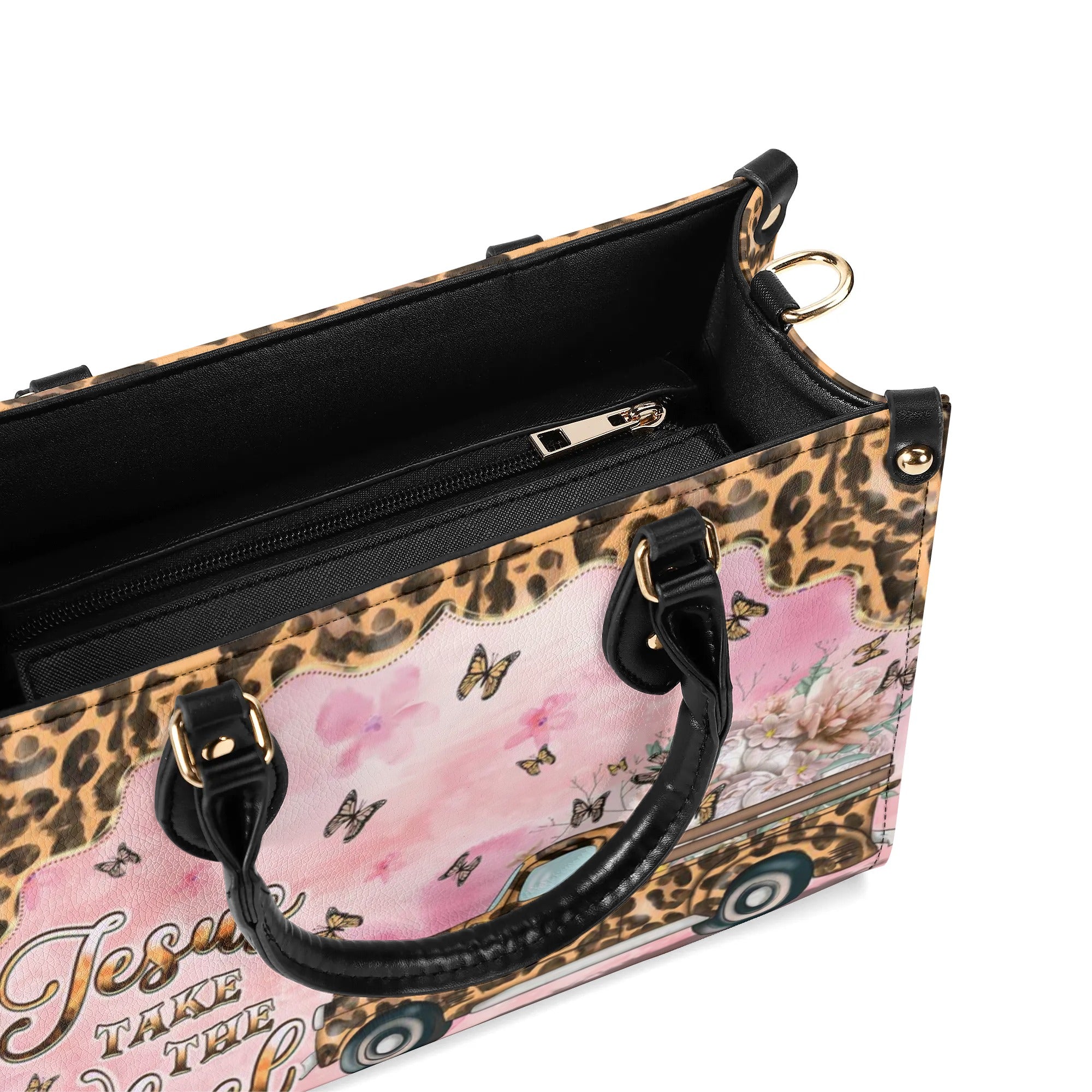 Jesus Take The Wheel Leather Handbag - Tlpq2509244