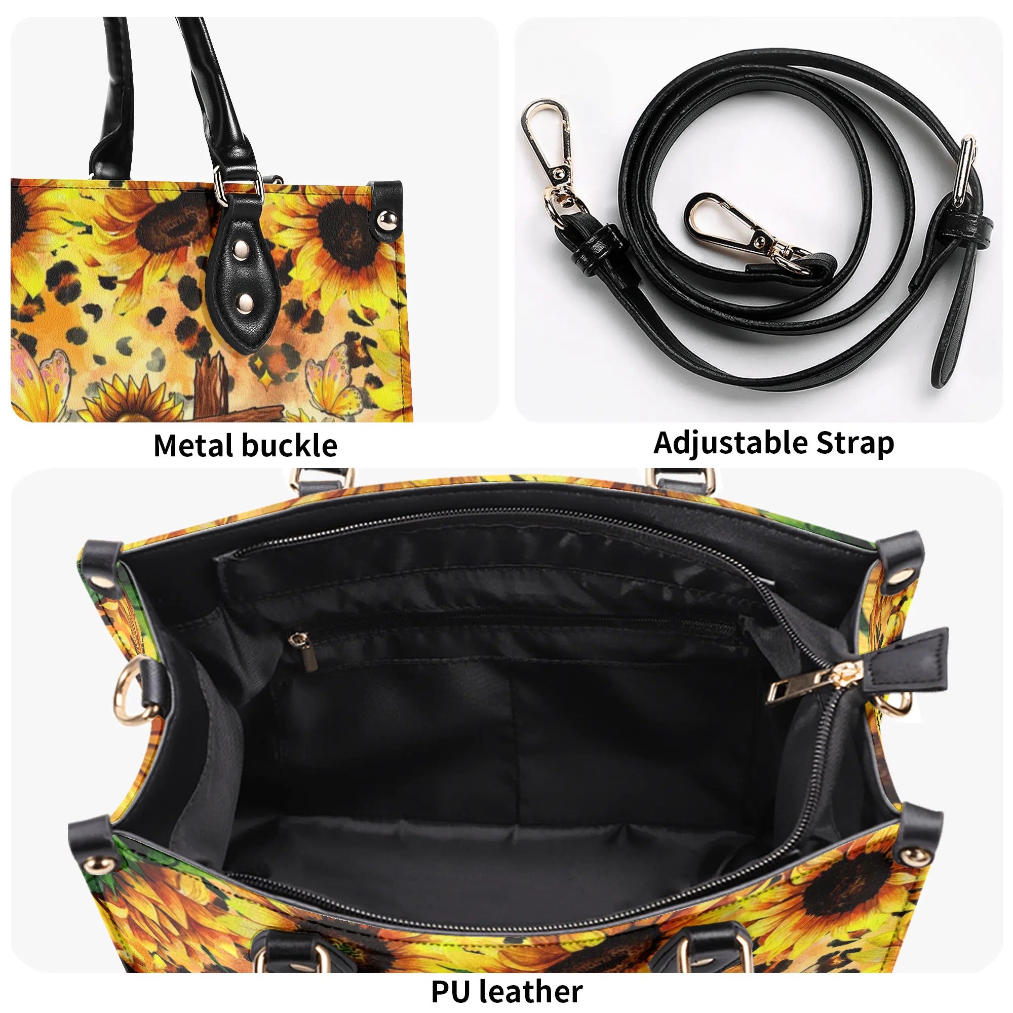 Created With A Purpose Sunflower Leather Handbag - Tlnt2006244