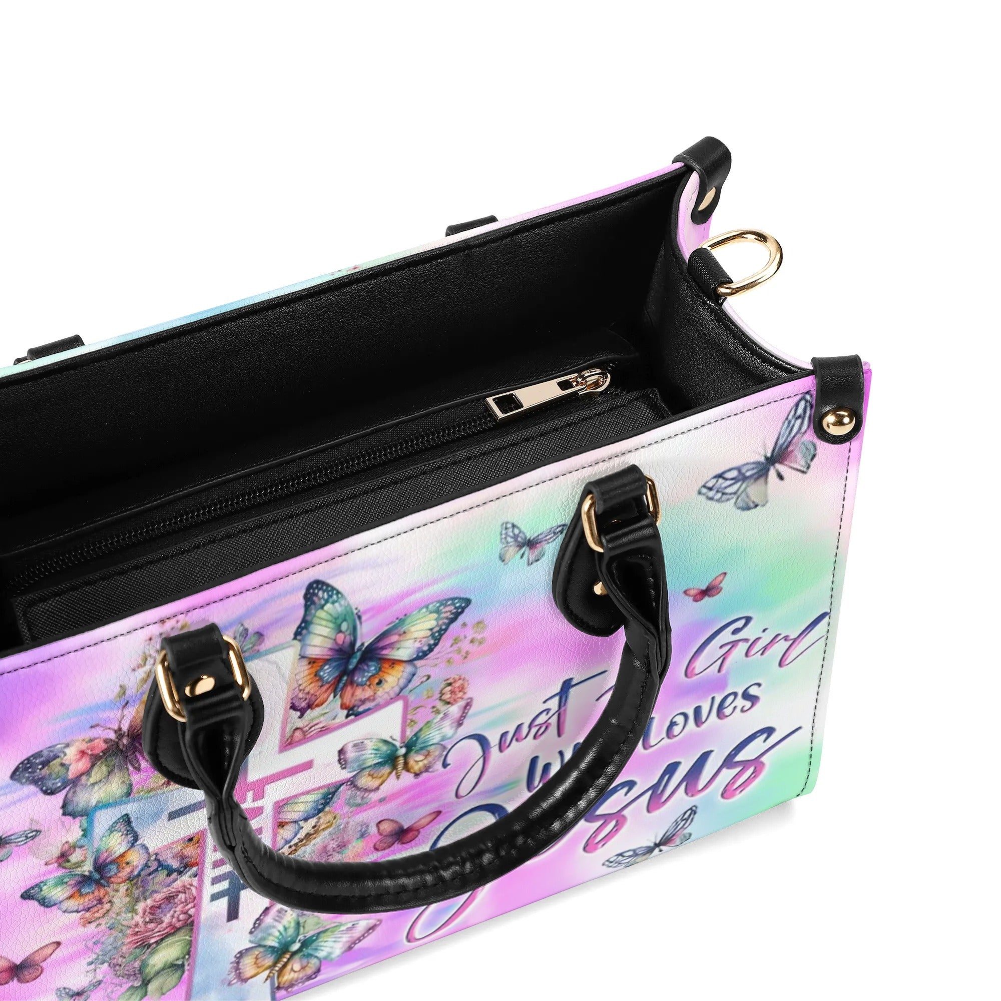 Just A Girl Who Loves Jesus Tie Dye Leather Handbag - Yhln0210244