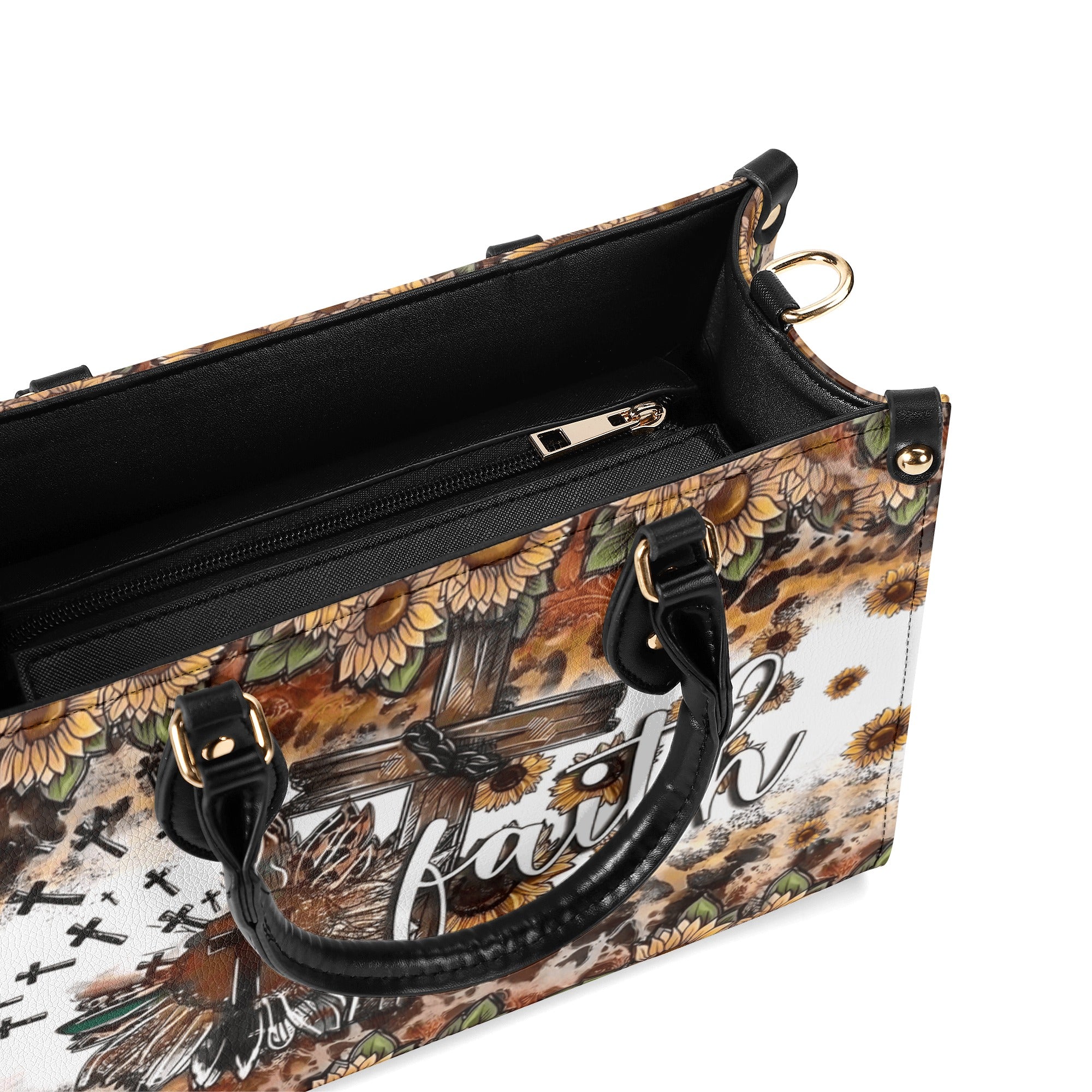Faith Cross Sunflower Leather Handbag - Yhhn1112245