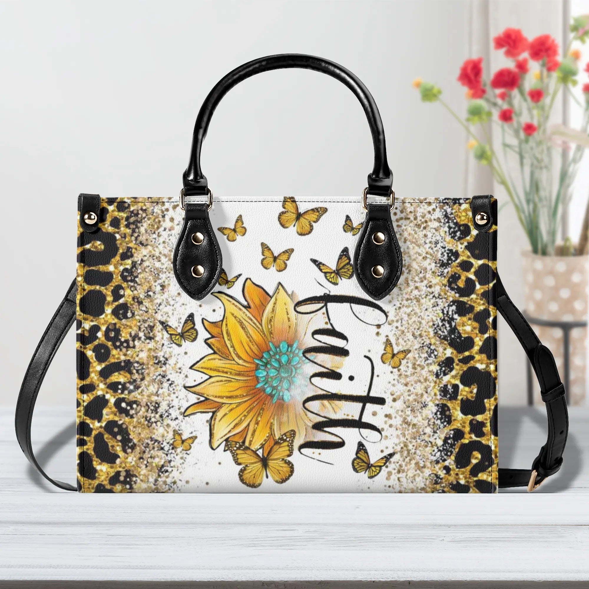 Faith Sunflower Glitter Leather Handbag - Tlnz2906242
