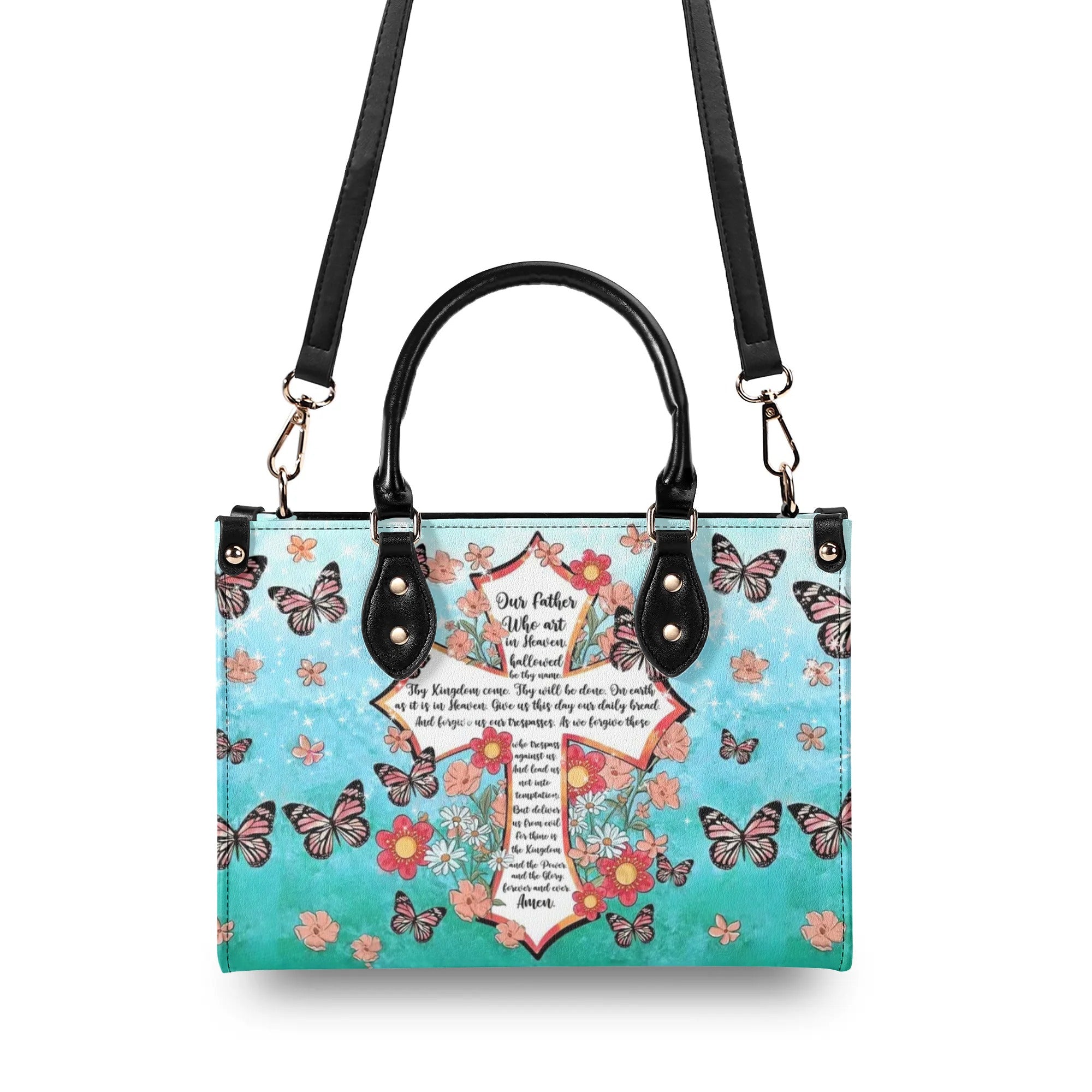 The Lord's Prayer Leather Handbag - Yhhg1807243