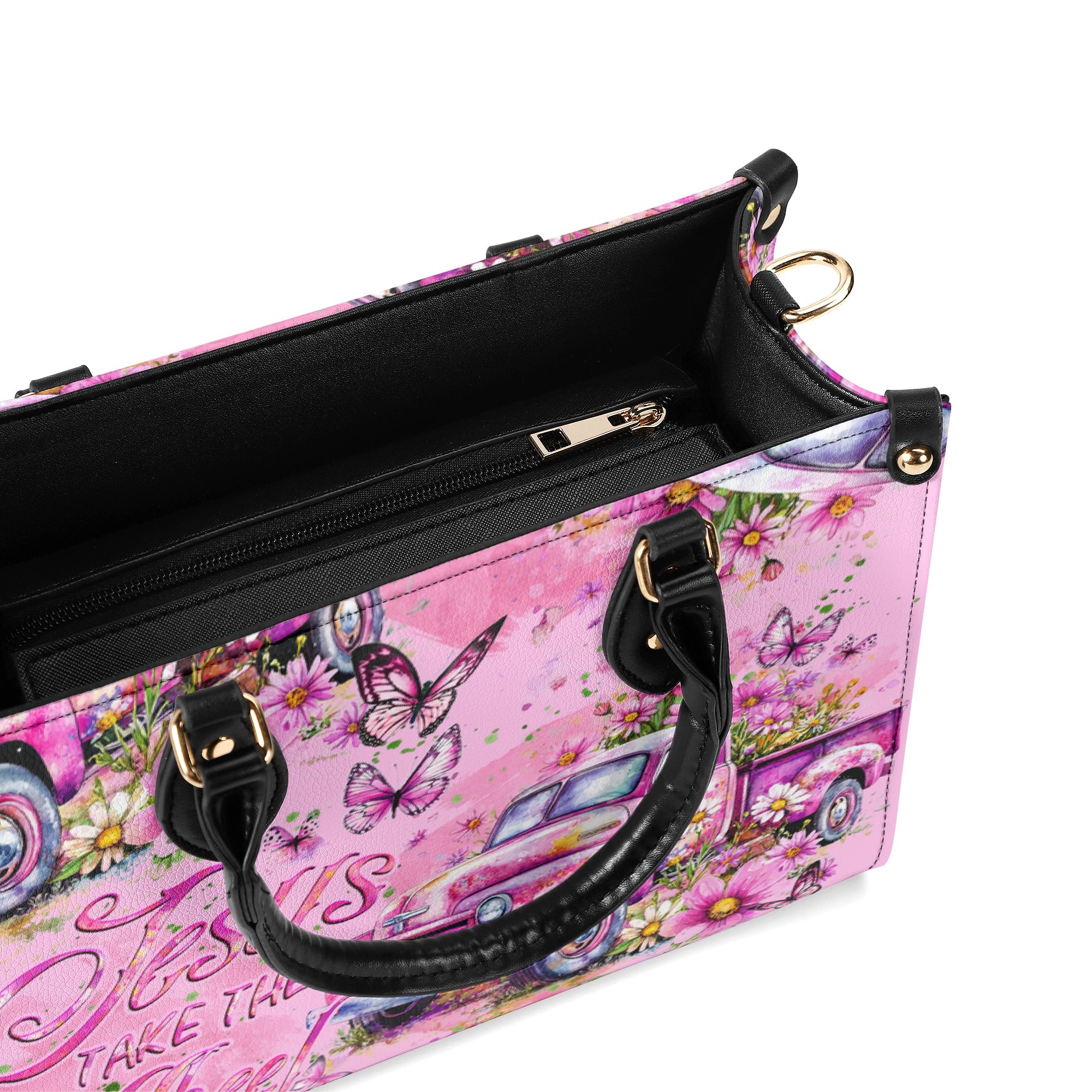 Jesus Take The Wheel Leather Handbag - Tyqy1604256