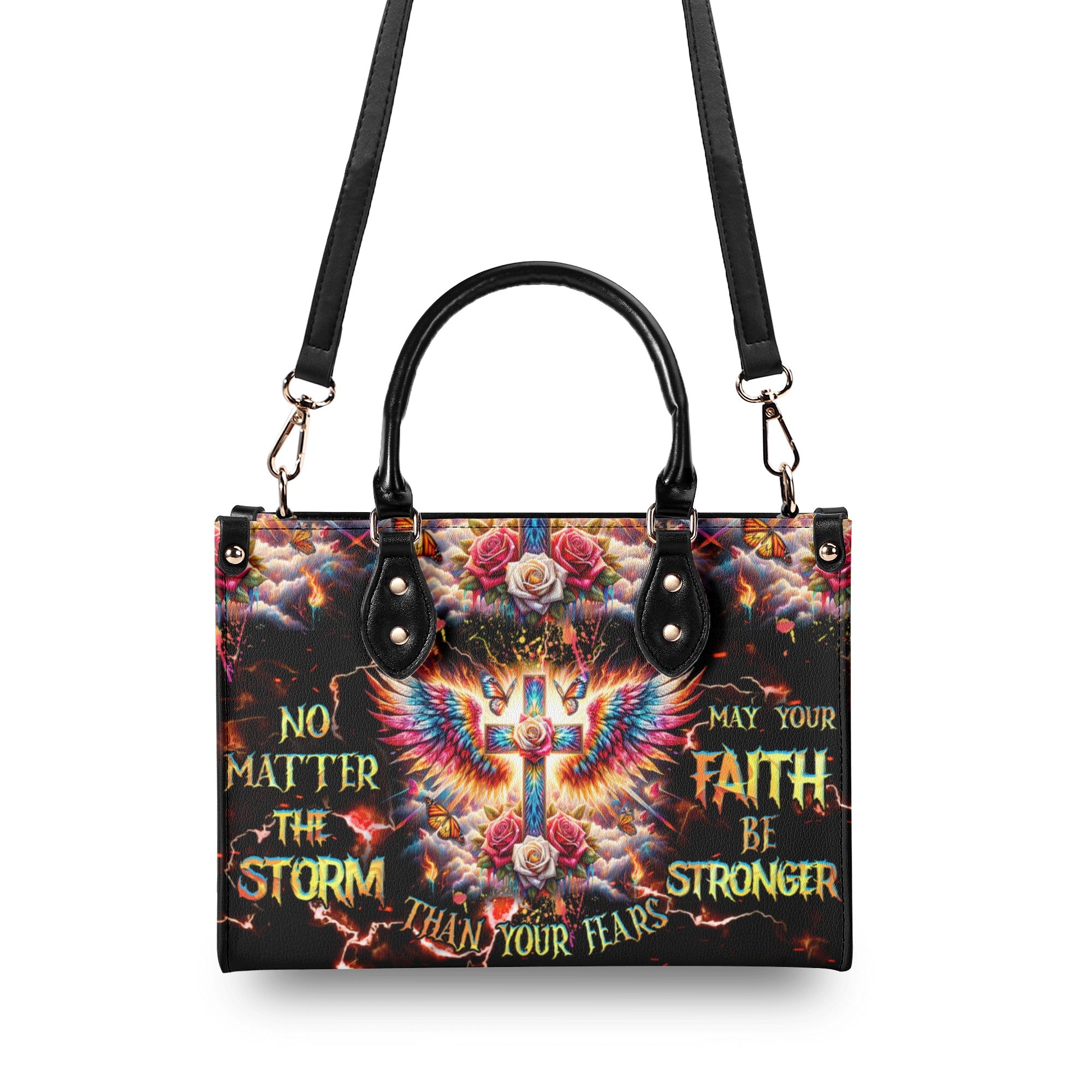 Cross Wings Tie Dye Leather Handbag -  Tlnz0810241