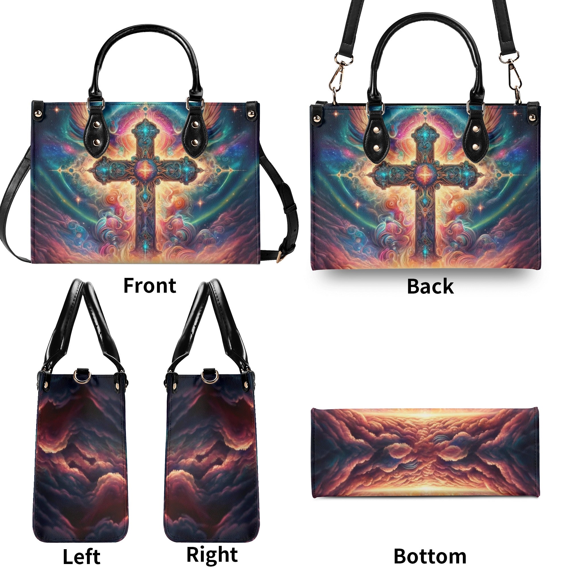 Psychedelic Cross Leather Handbag - Yhhg2811245