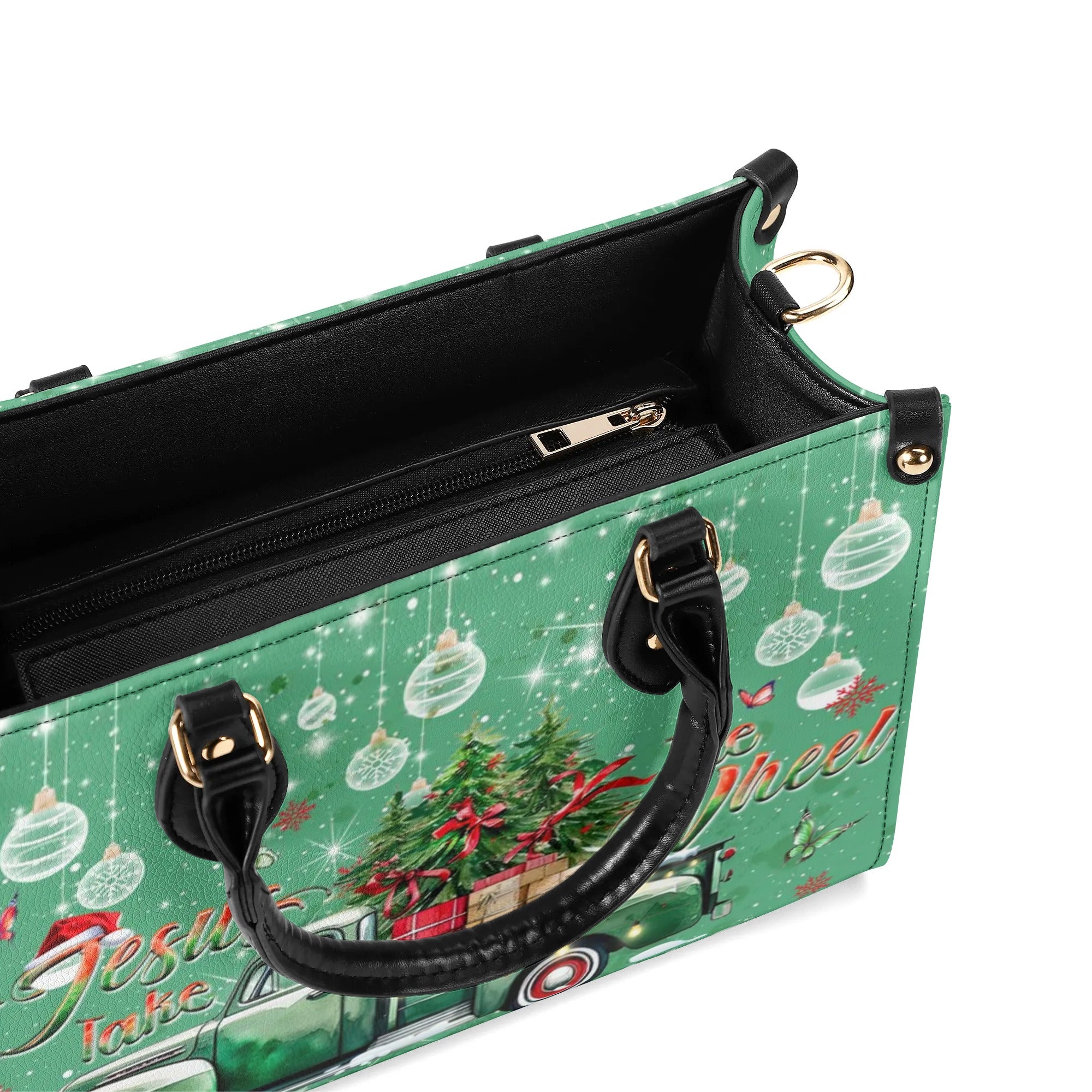 Jesus Take The Wheel Christmas Leather Handbag - Yhdu0710244