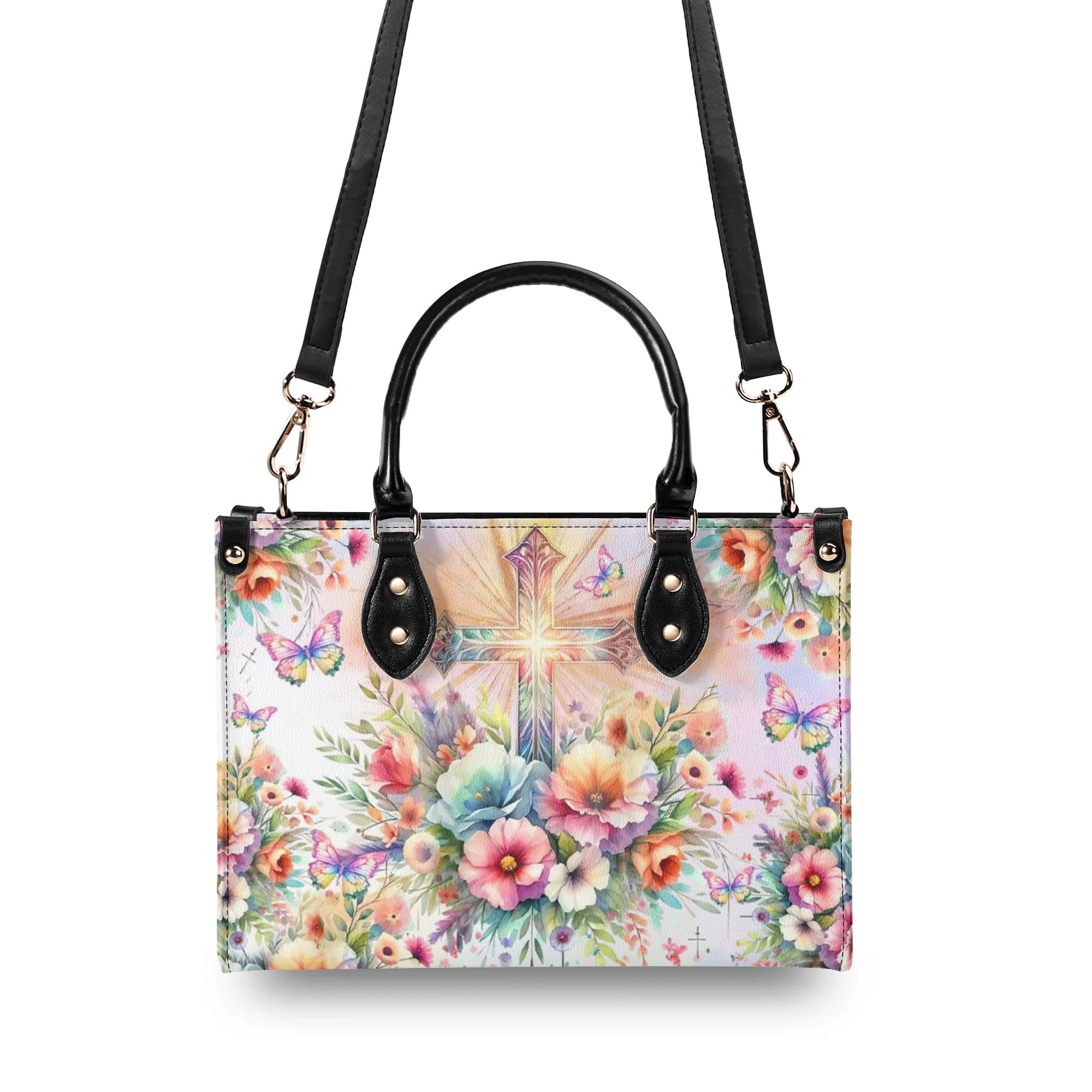 Cross Flowers Leather Handbag - Yhln1507244
