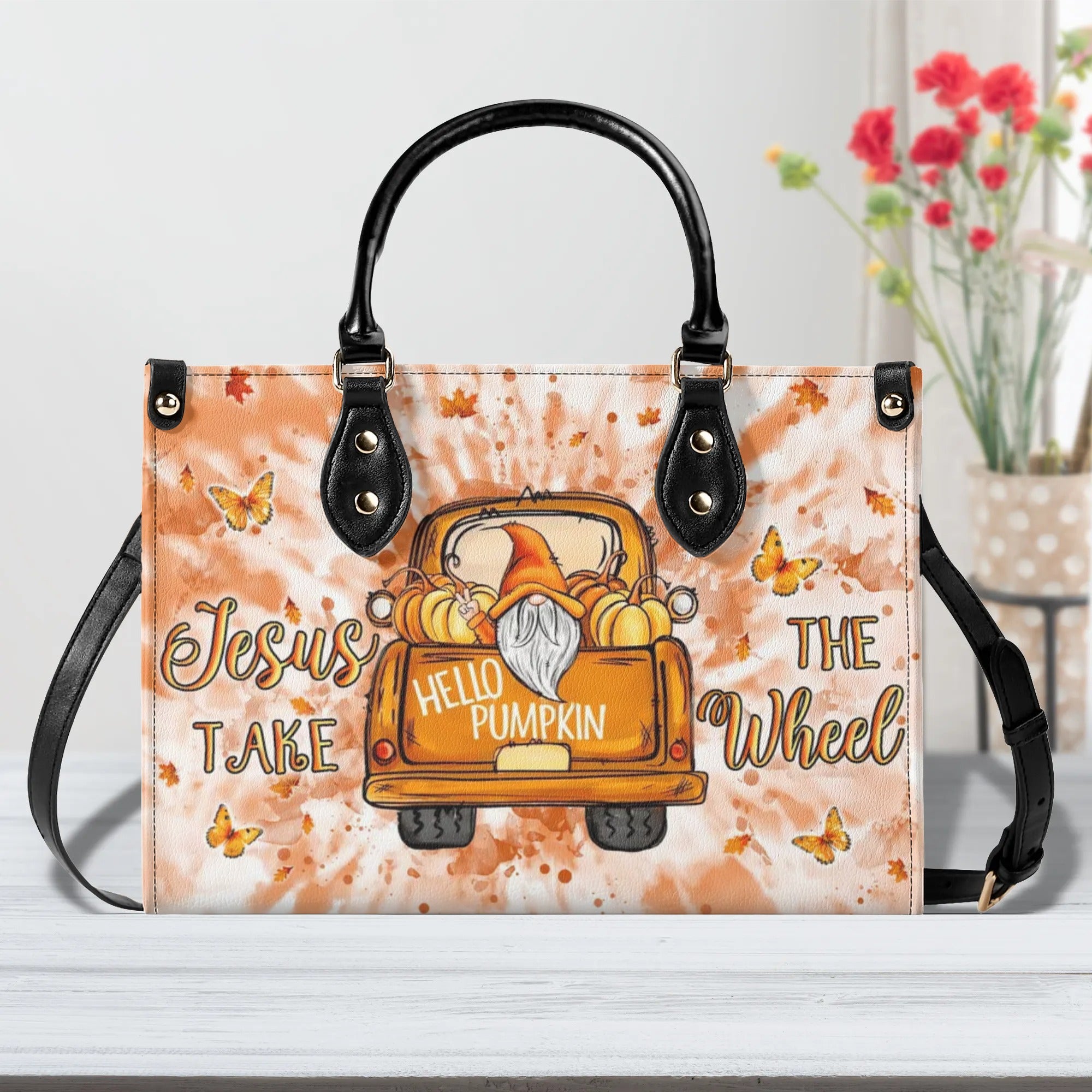 Jesus Take The Wheel Leather Handbag - Yhln1809244