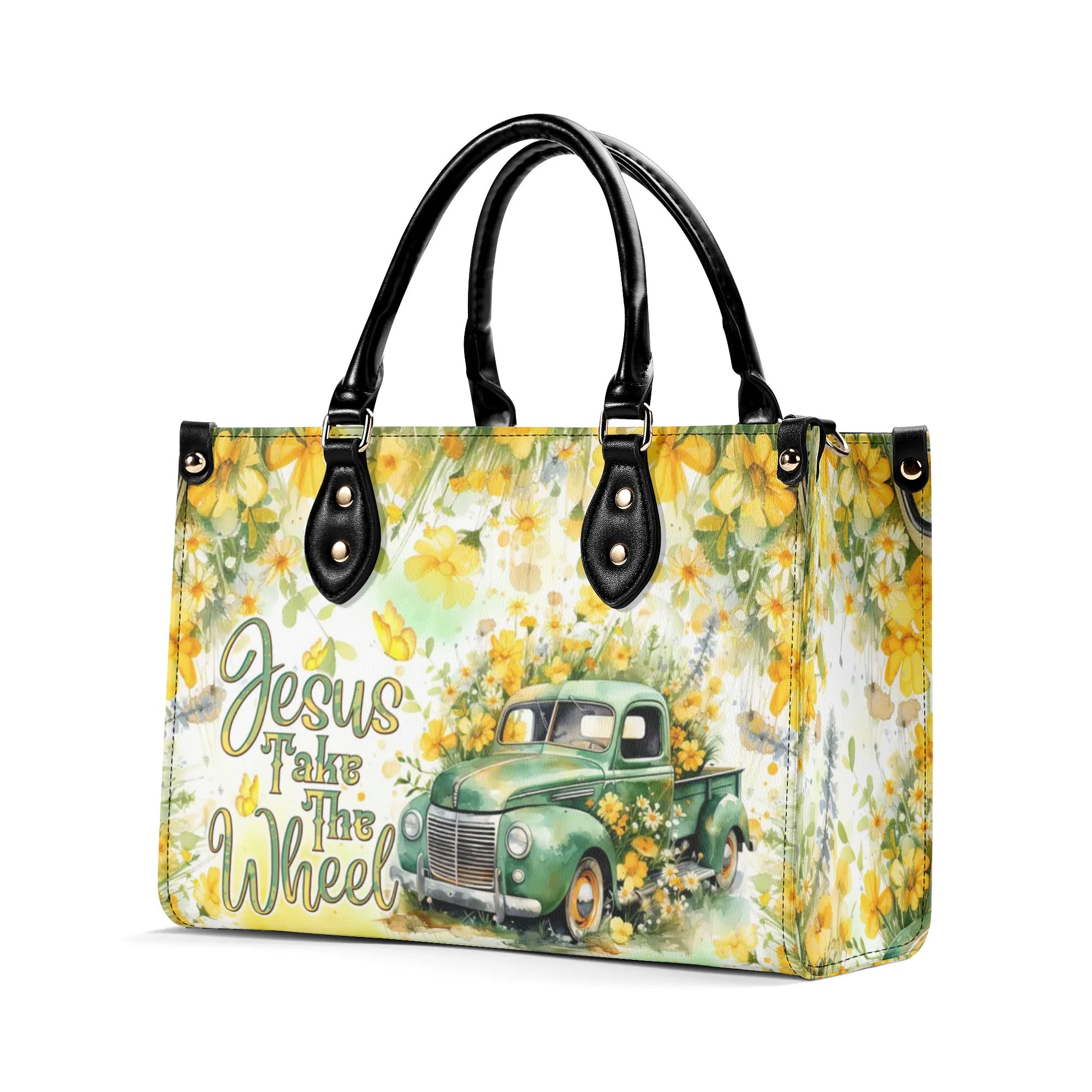 Jesus Take The Wheel Leather Handbag - Tlnt0808244