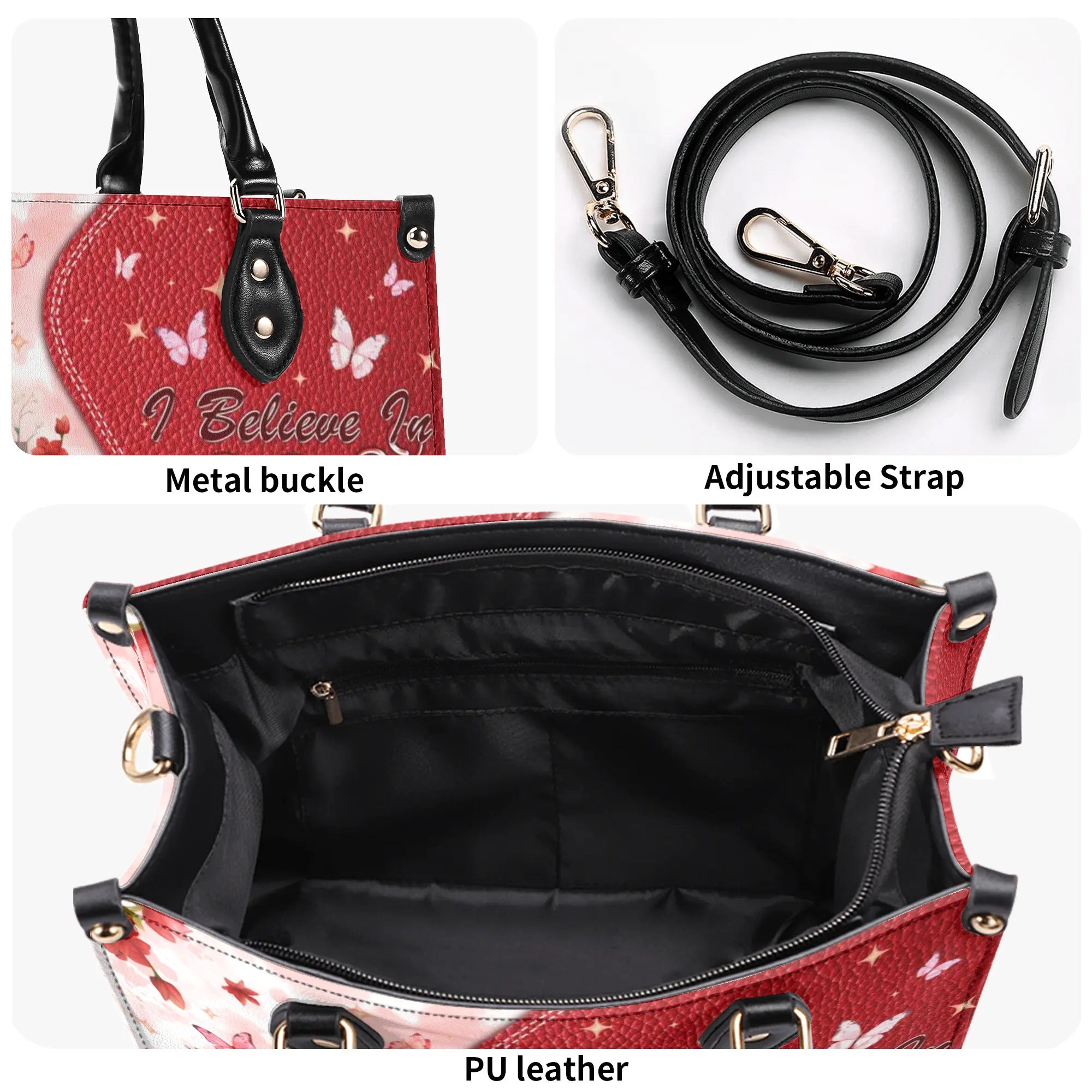 I Believe In God Cardinal Leather Handbag   - Tlpq0210245