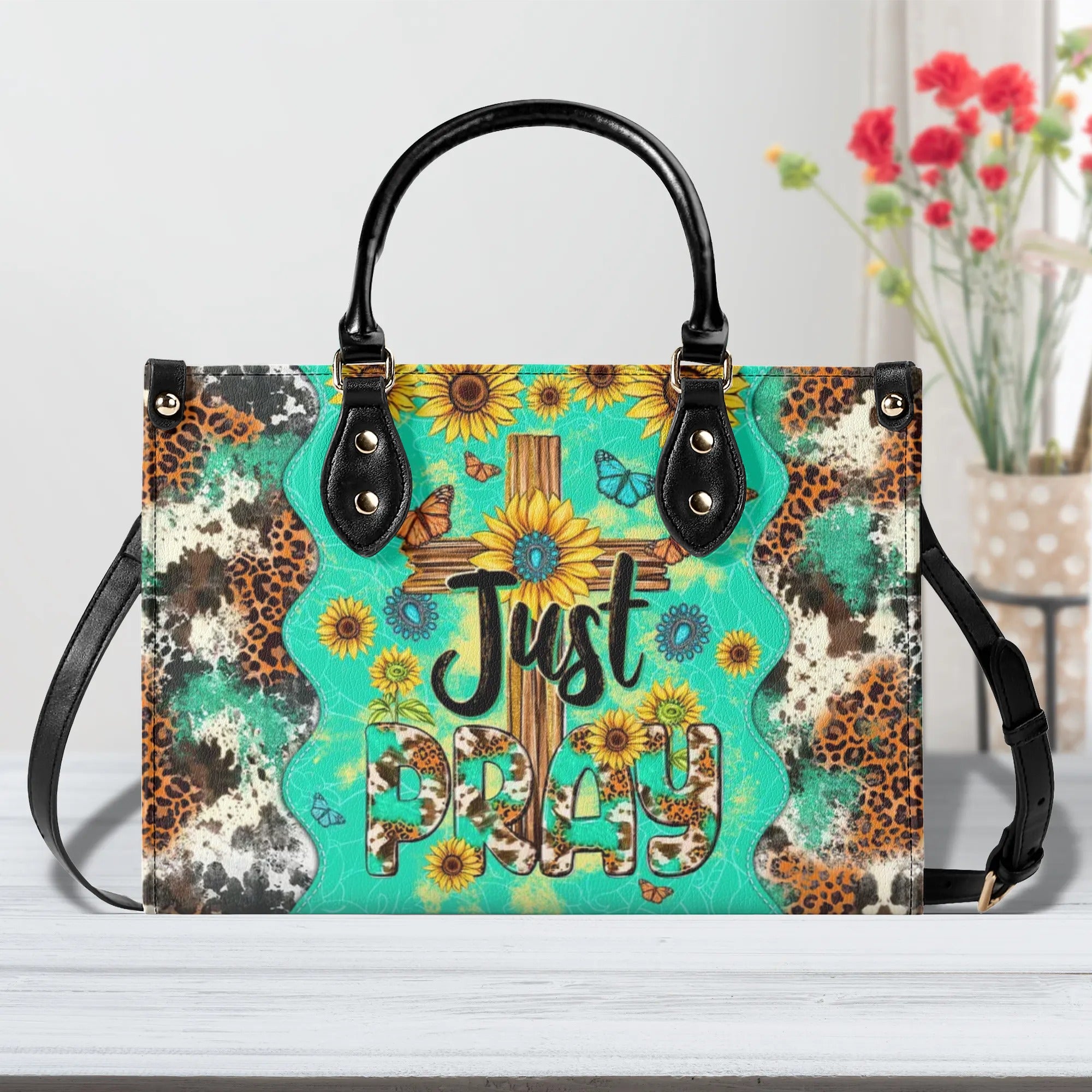 Just Pray Leather Handbag - Tltw2607244