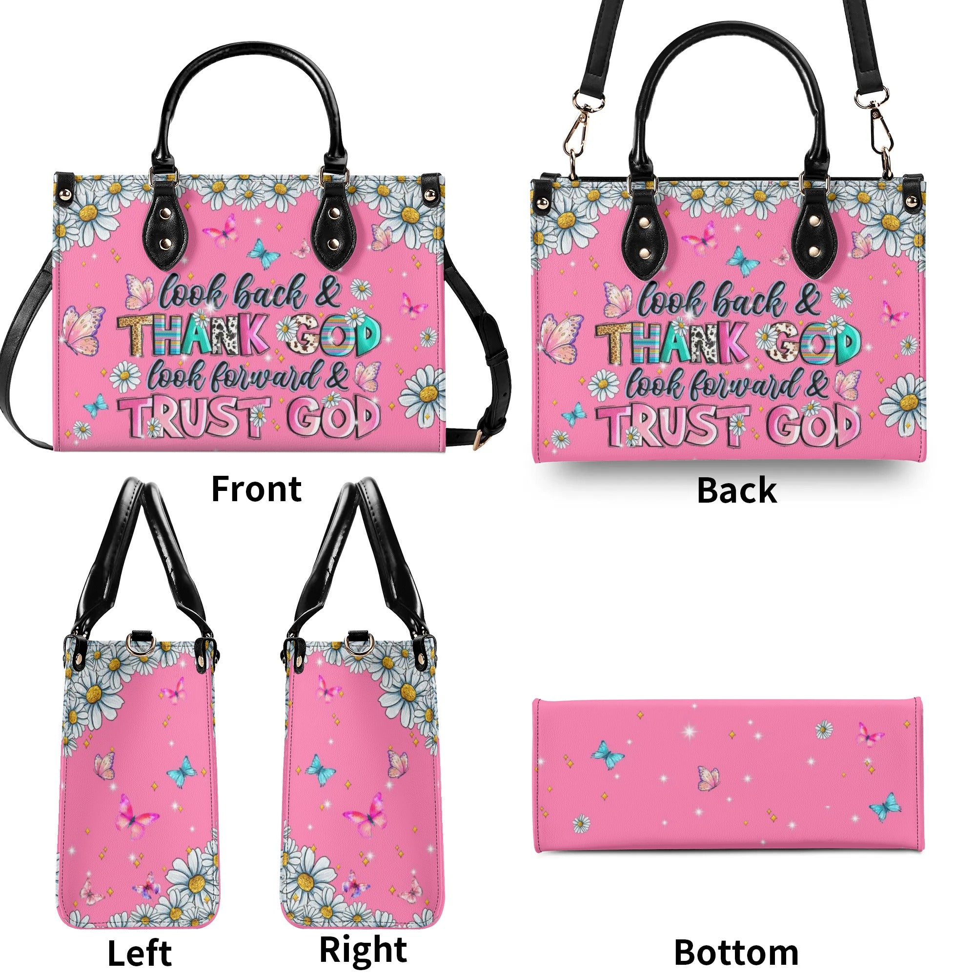 Look Back And Thank God Leather Handbag - Tlpq2606245
