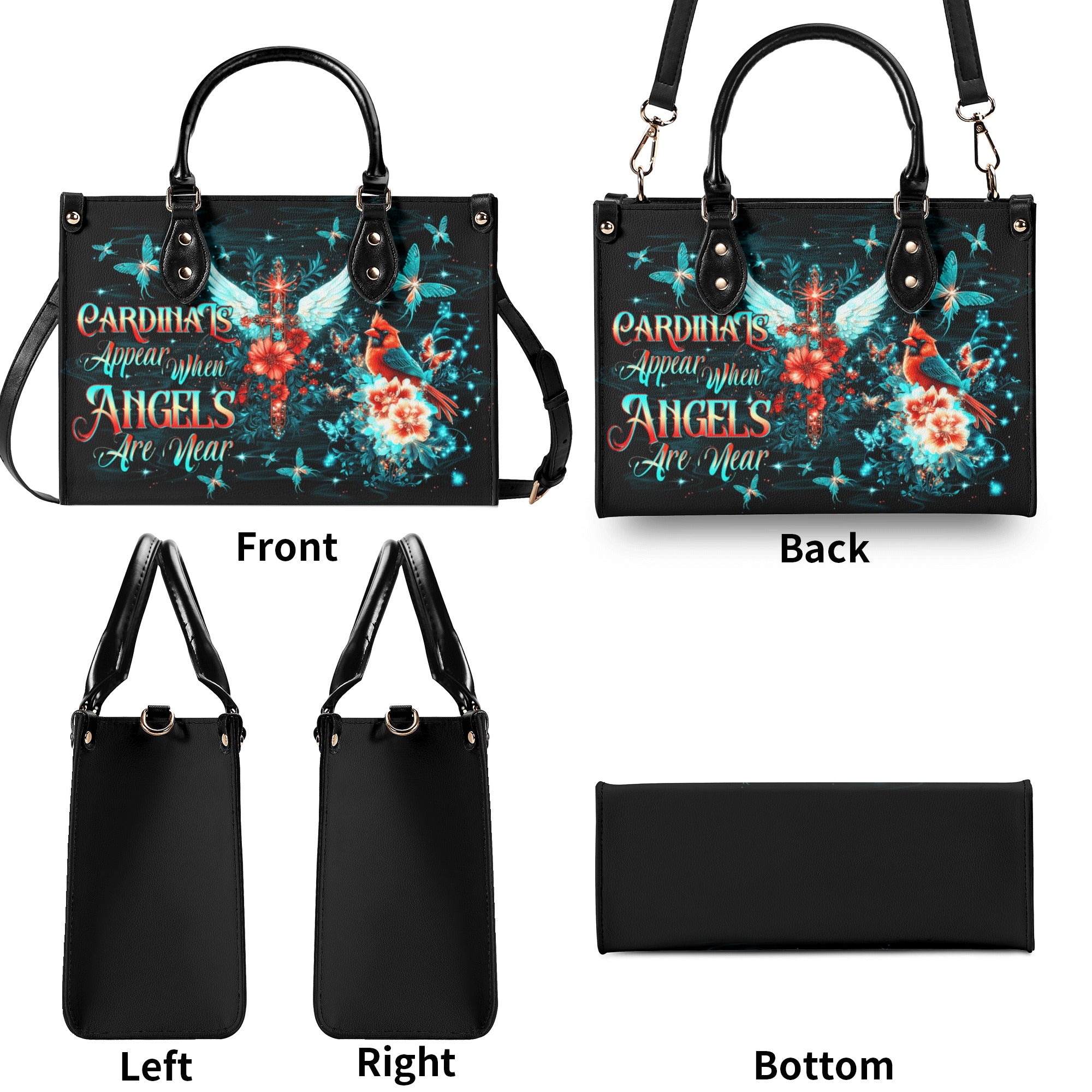 Cardinals Appear When Angels Are Near  Leather Handbag  - Tltw3112243