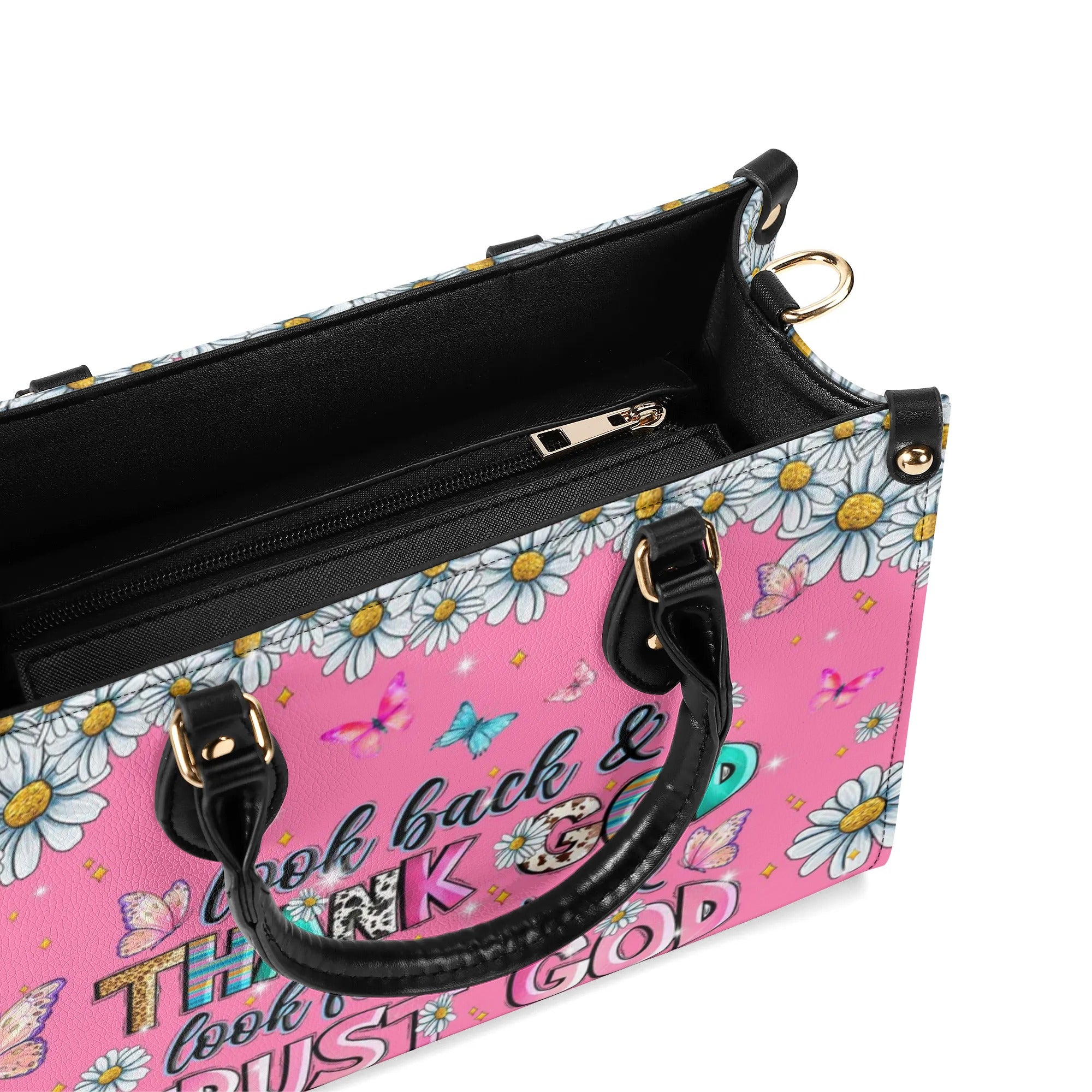 Look Back And Thank God Leather Handbag - Tlpq2606245