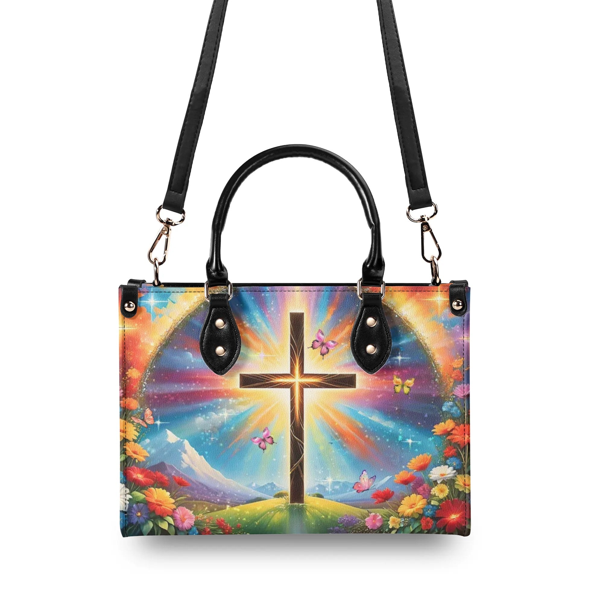 When God Steps In Miracles Happen Leather Handbag - Yhlt0708244