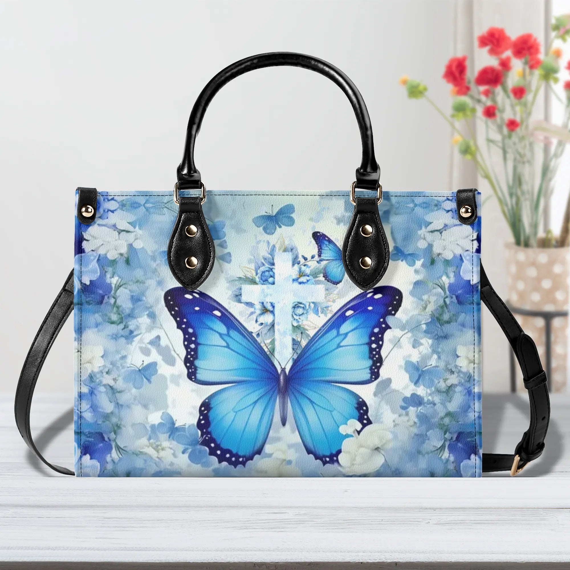 Butterfly Cross Leather Handbag - Yhhg1107244