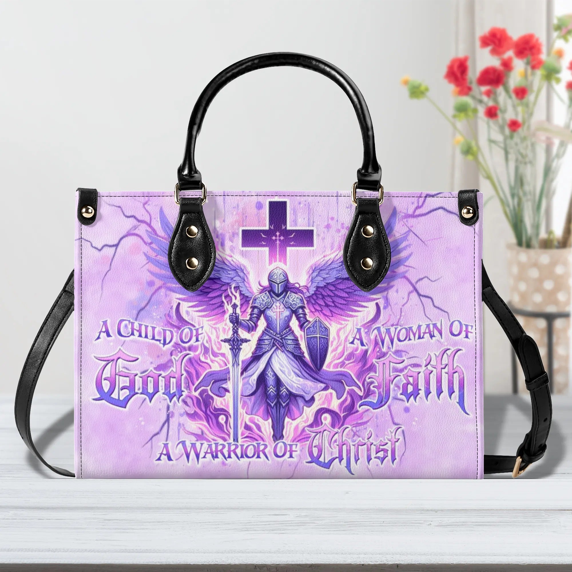 A Child Of God A Woman Of Faith Leather Handbag - Yhdu0807243