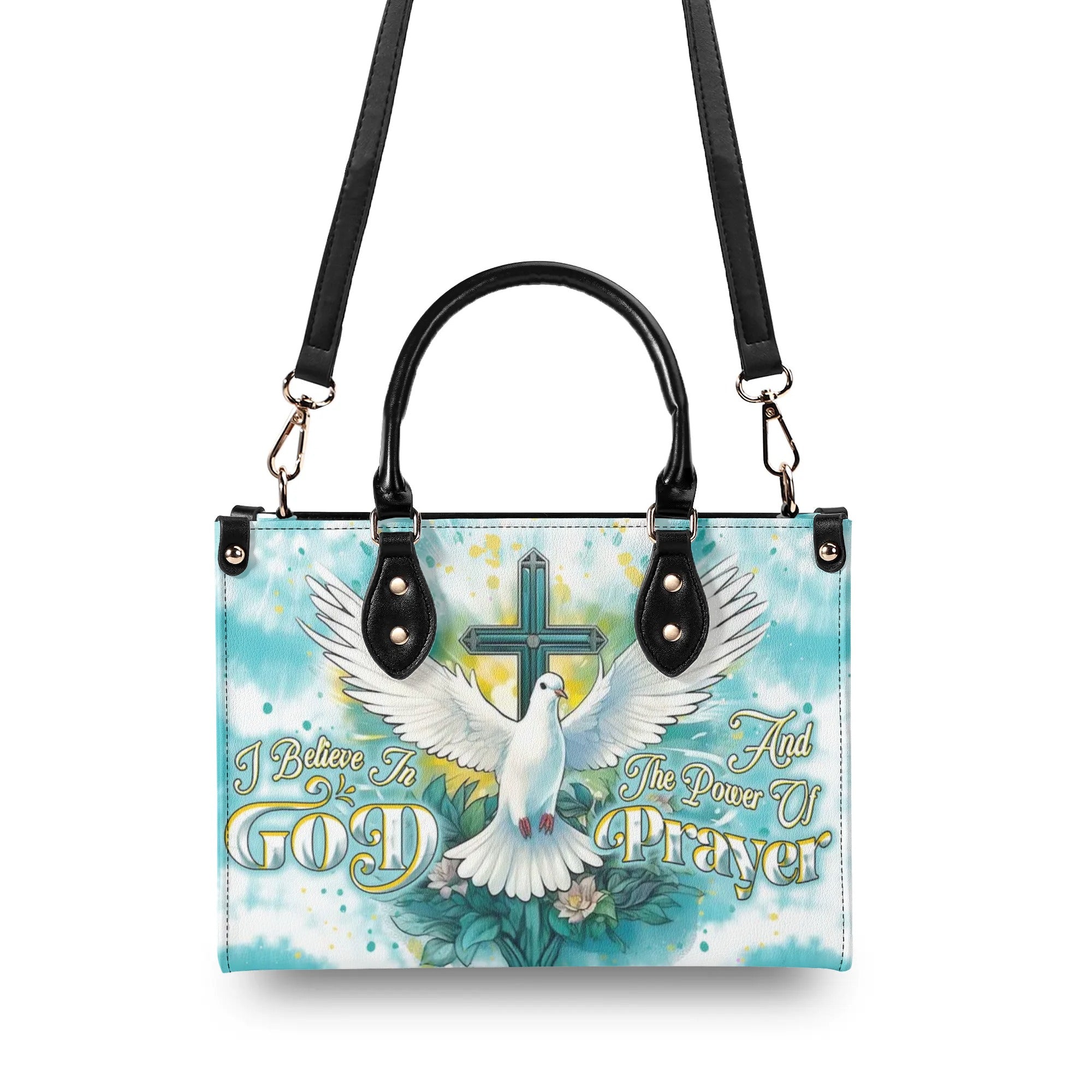 I Believe In God Leather Handbag - Yhdu2607243
