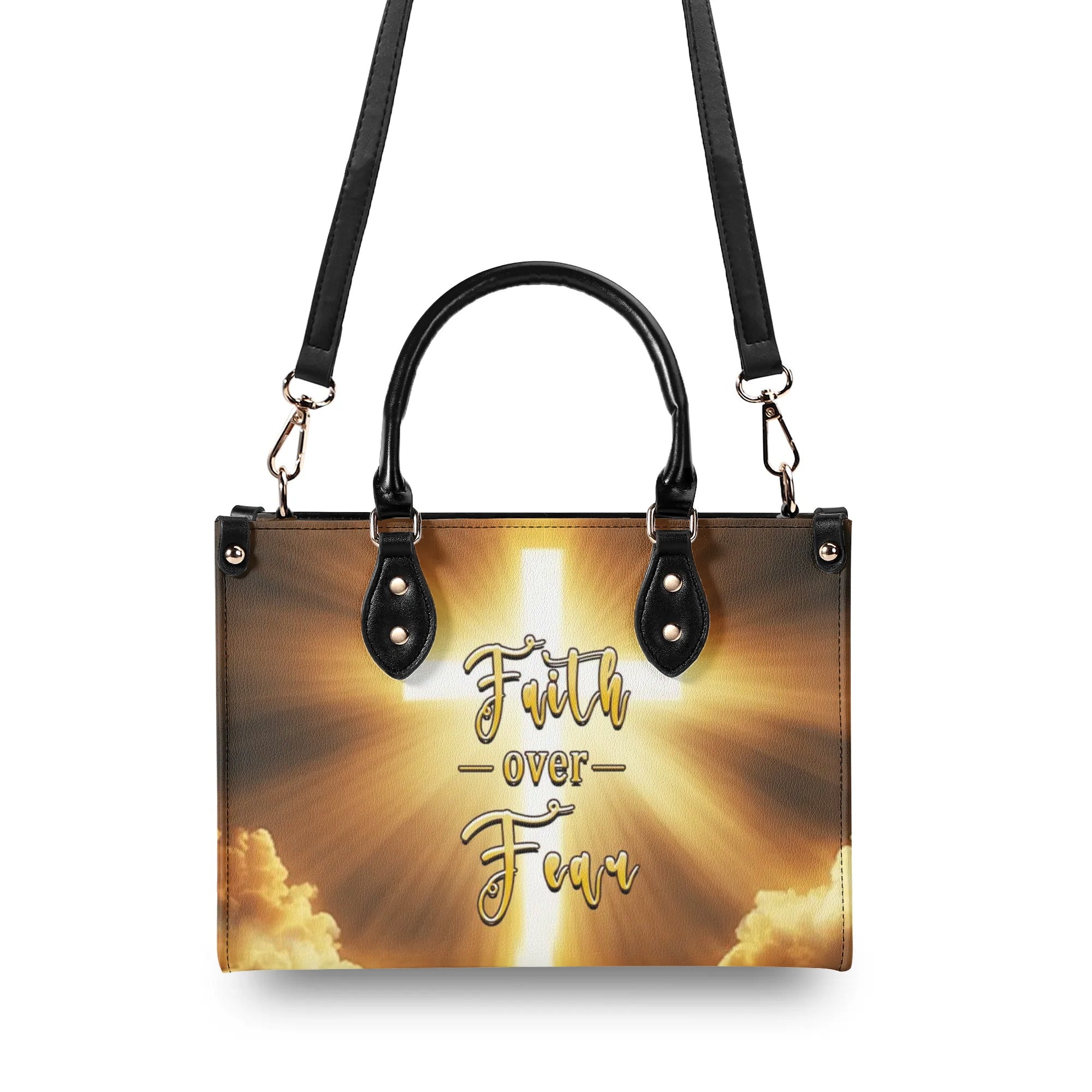 Faith Over Fear Leather Handbag - Yhhn1609244