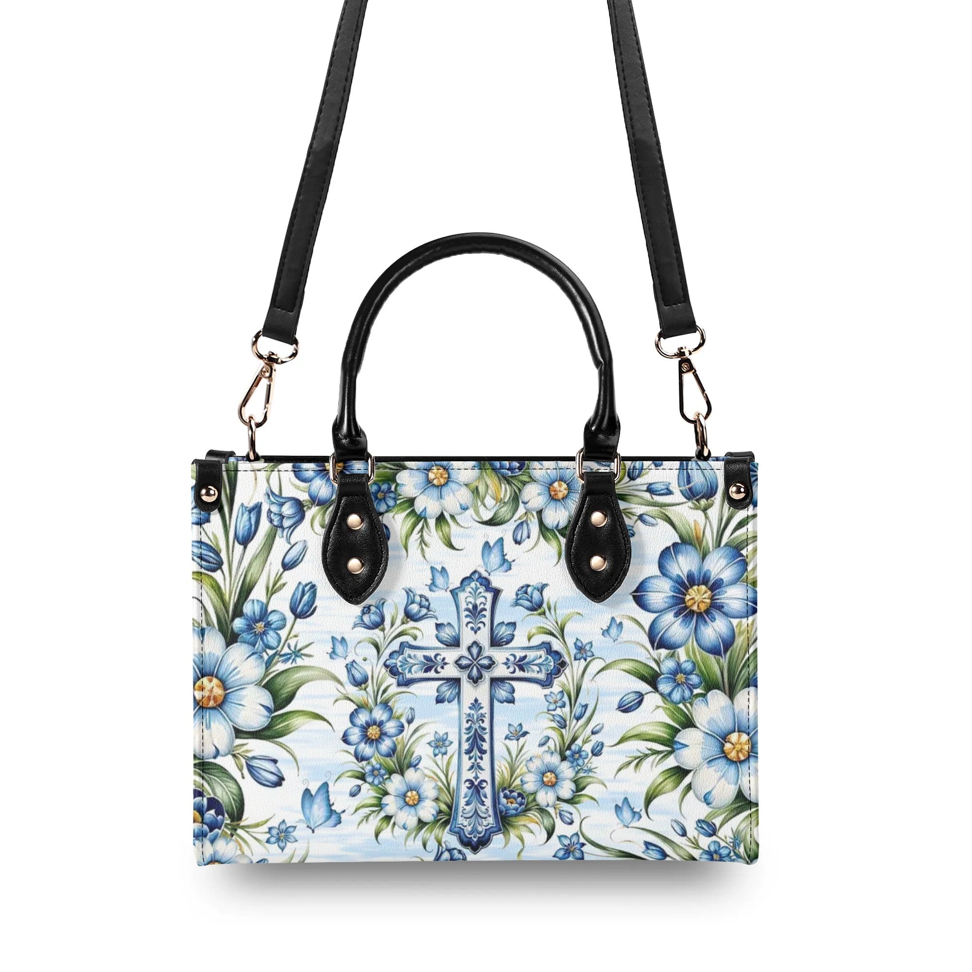 Cross Flower Leather Handbag - Tlnt1807244
