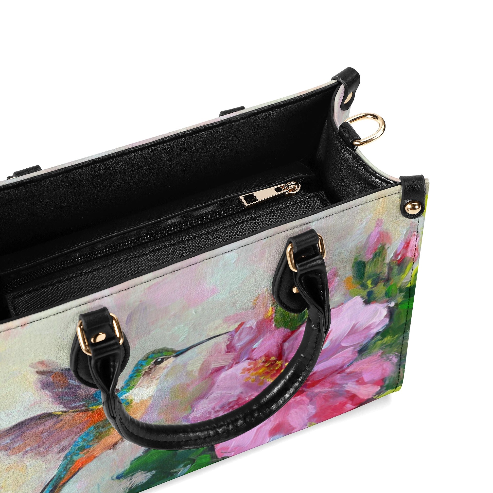 Painting Hummingbird Leather Handbag - Yhhn2111244