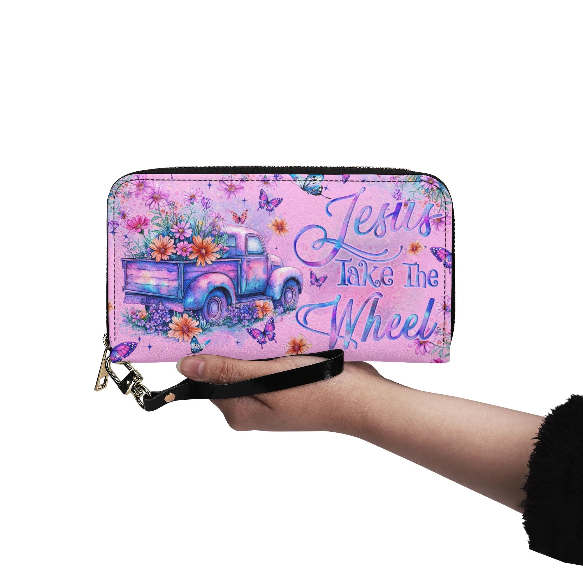 Jesus Take The Wheel Zipper Leather Wallet - Tyqy1806255