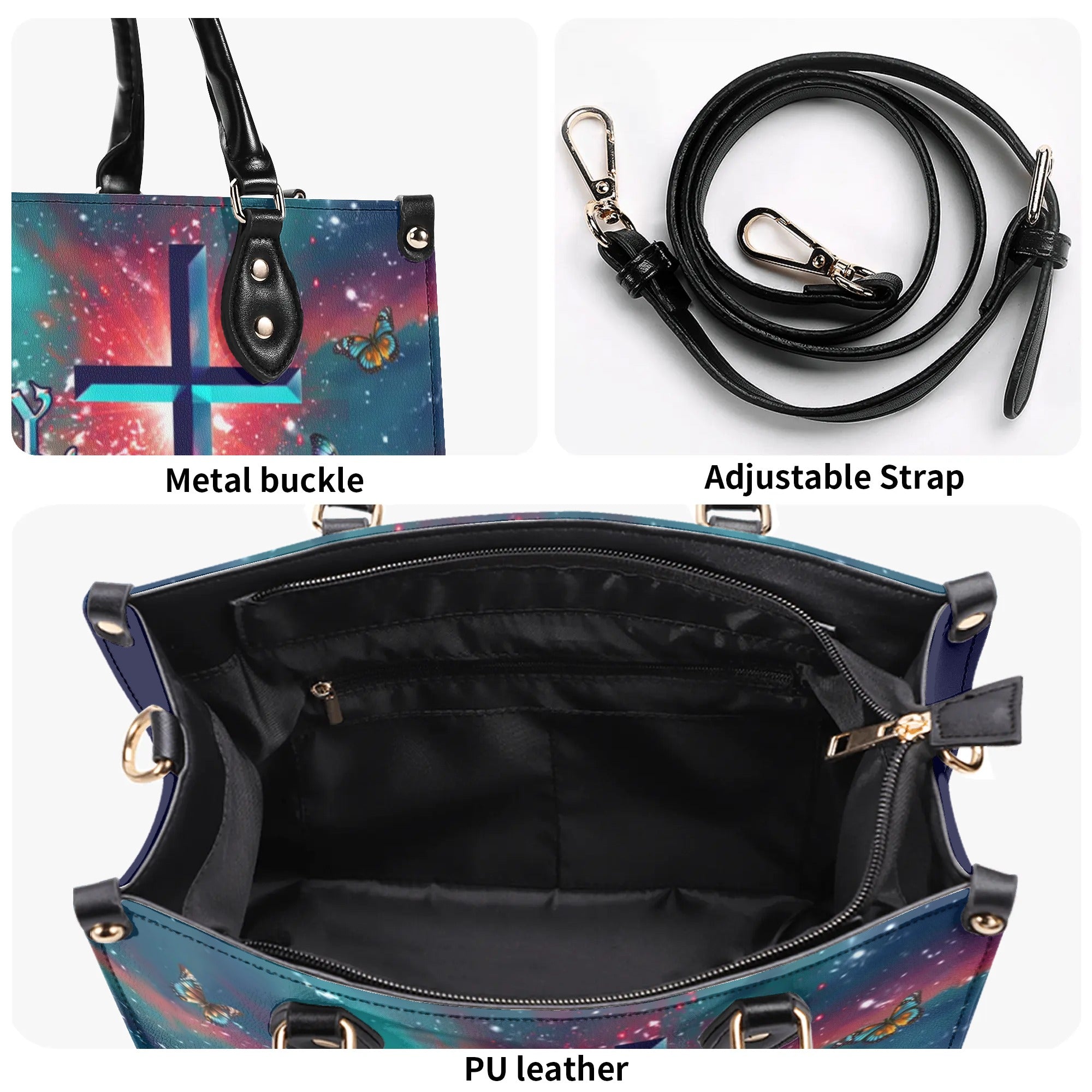 Pray Wait Trust Leather Handbag - Yhdu2709242