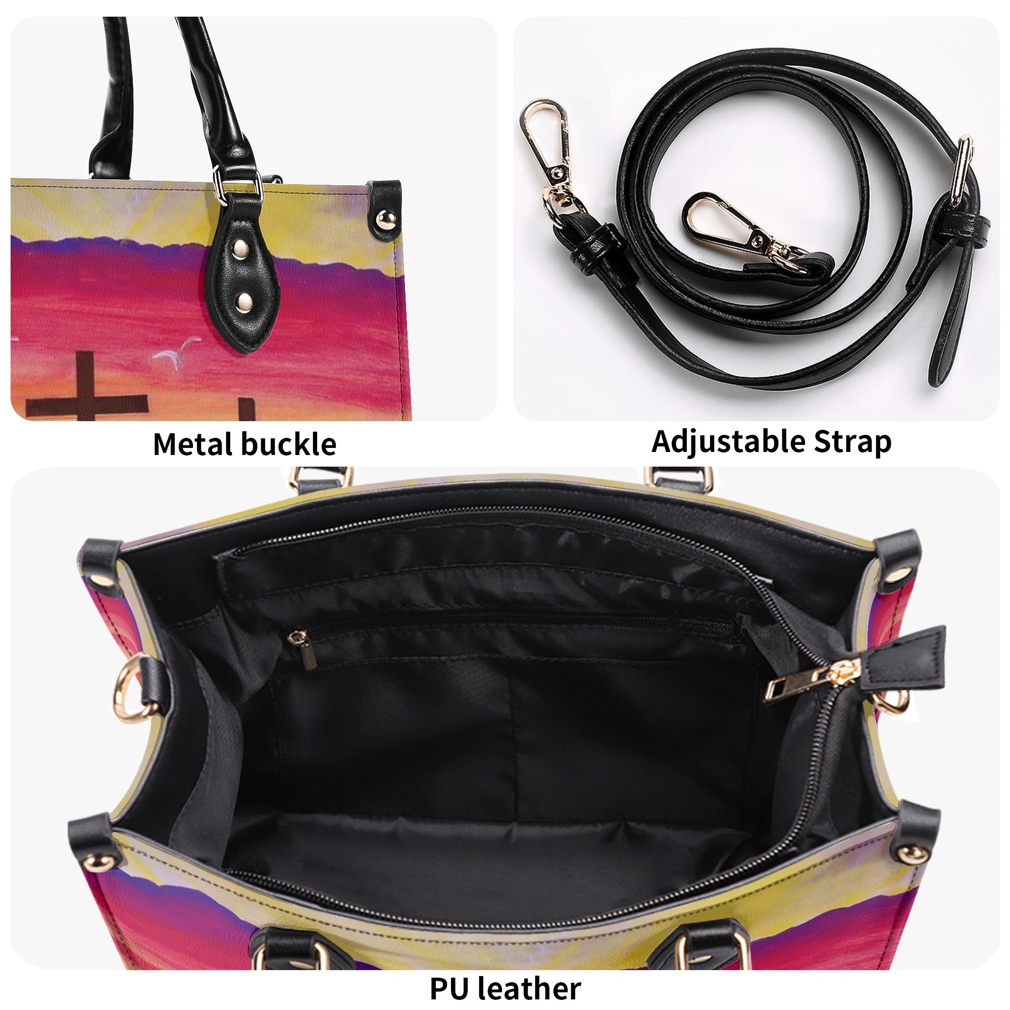 Painting Cross Faith Leather Handbag - Yhhg1411245