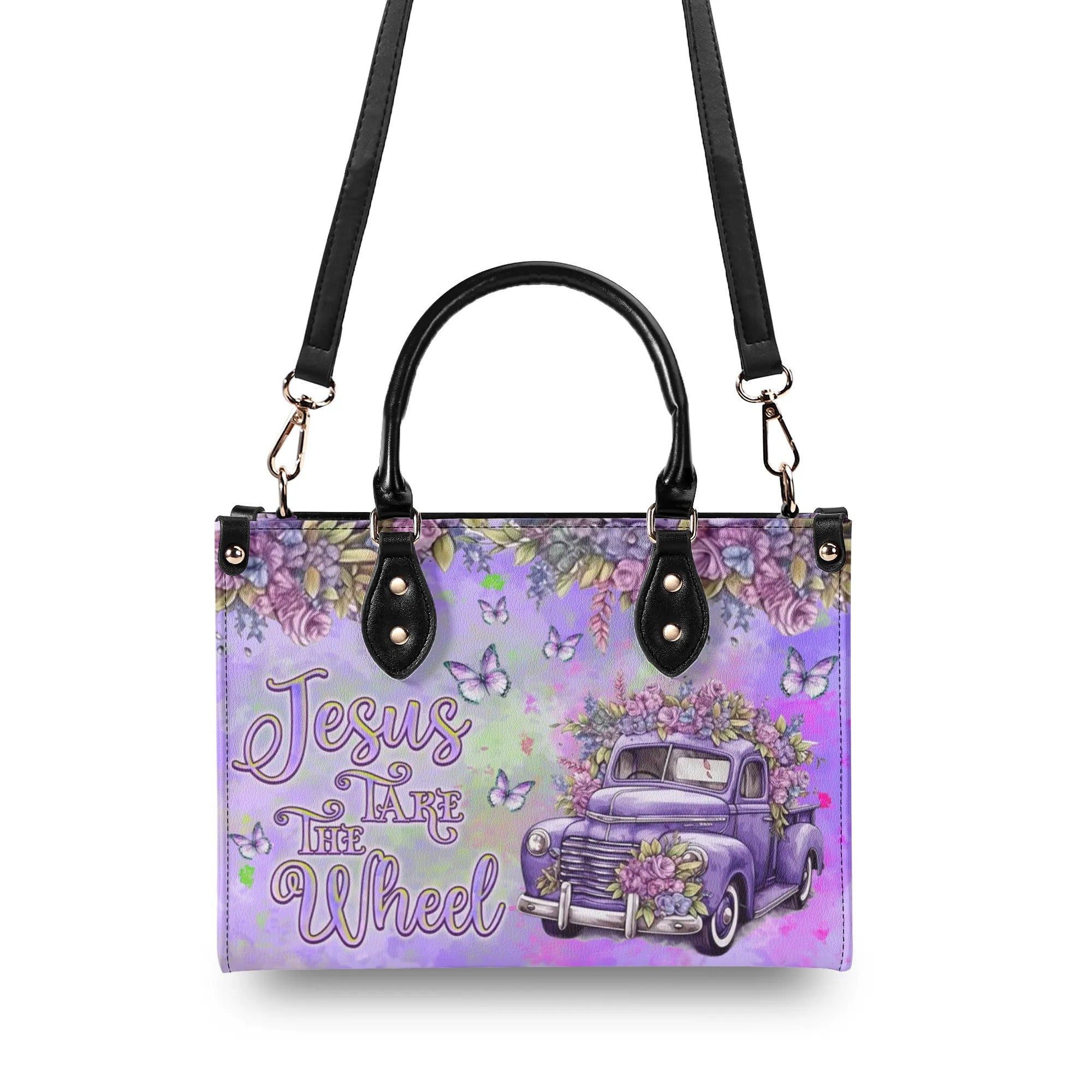 Jesus Take The Wheel Leather Handbag - Tlnz1008244