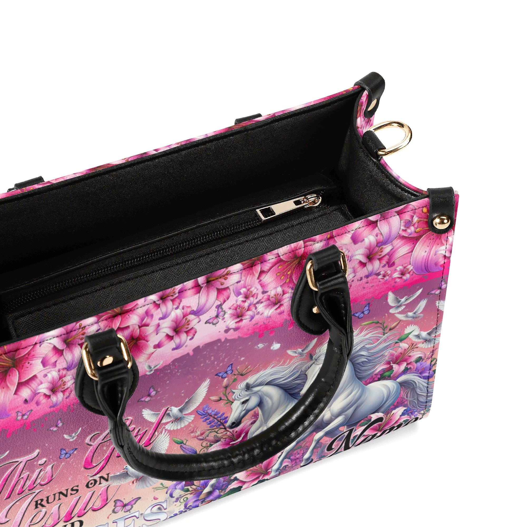 This Girl Runs On Jesus And Horses Leather Handbag - Tytm1903254