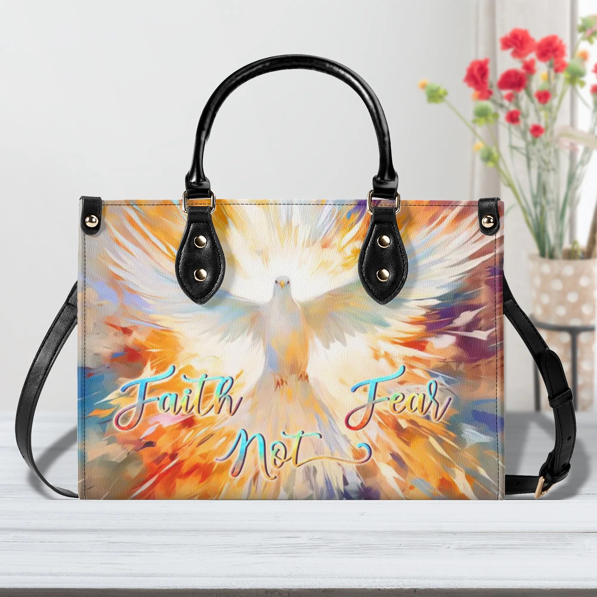 Faith Not Fear Leather Handbag - Yhln2806242
