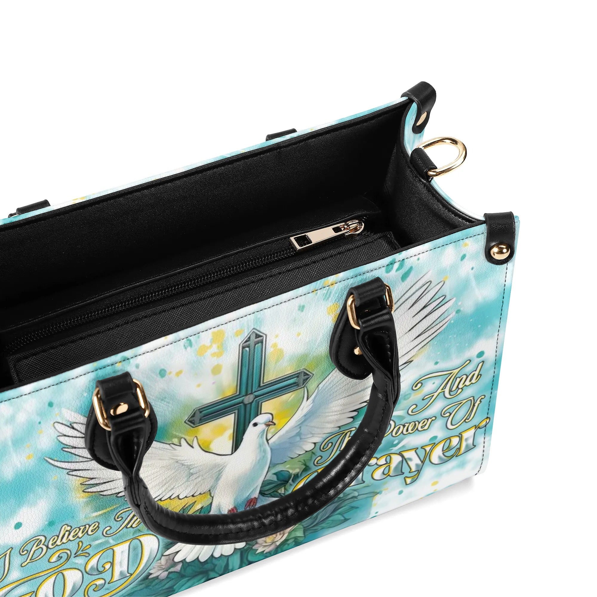 I Believe In God Leather Handbag - Yhdu2607243