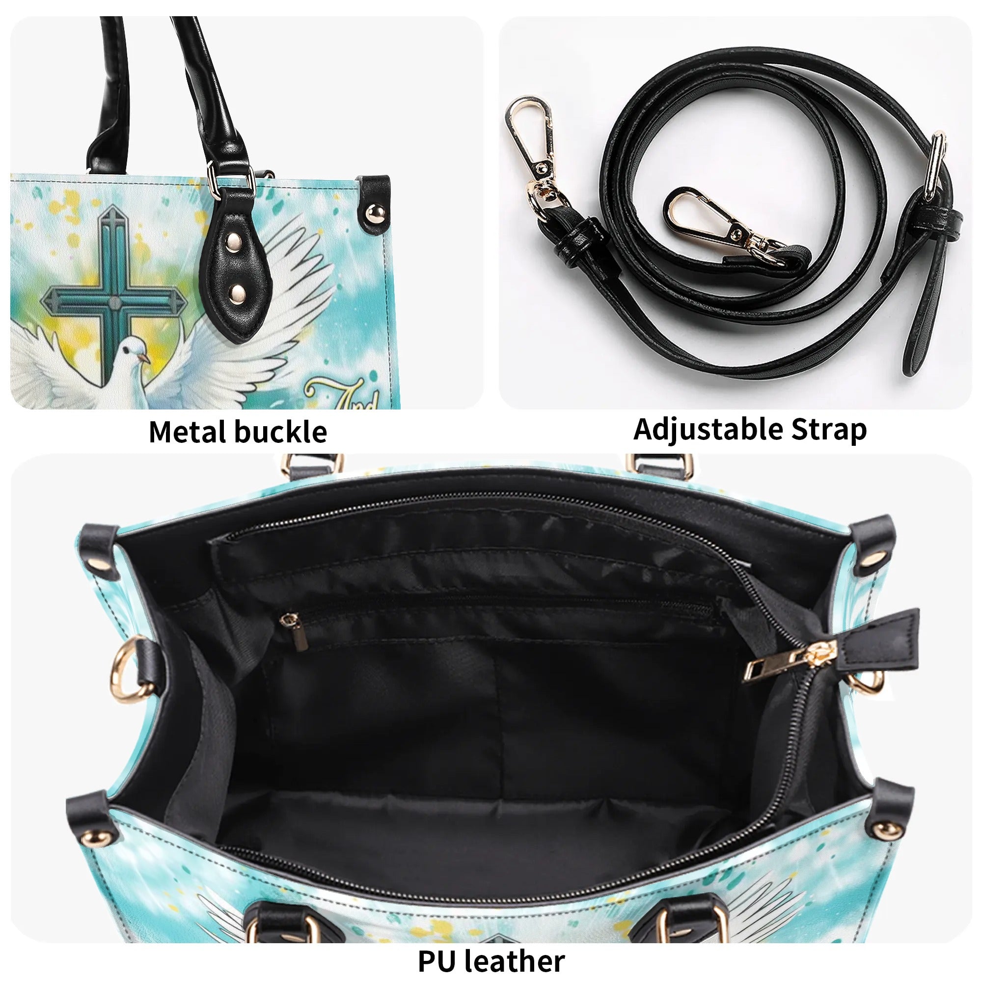 I Believe In God Leather Handbag - Yhdu2607243