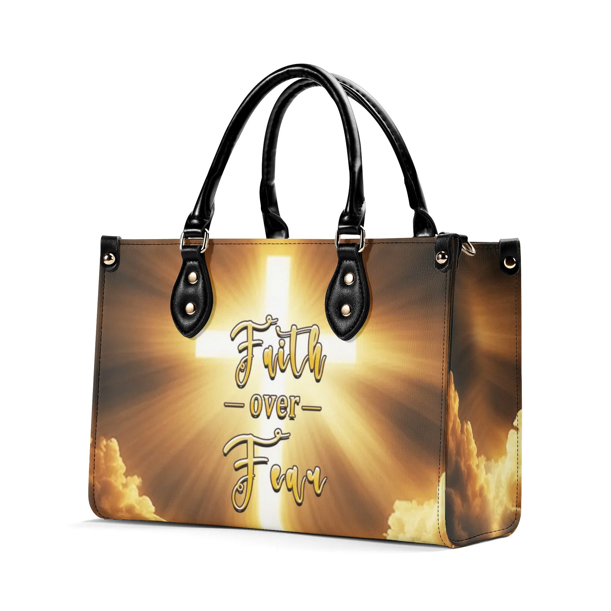 Faith Over Fear Leather Handbag - Yhhn1609244