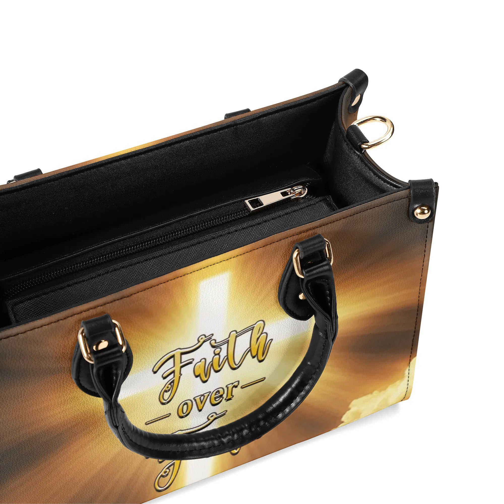 Faith Over Fear Leather Handbag - Yhhn1609244