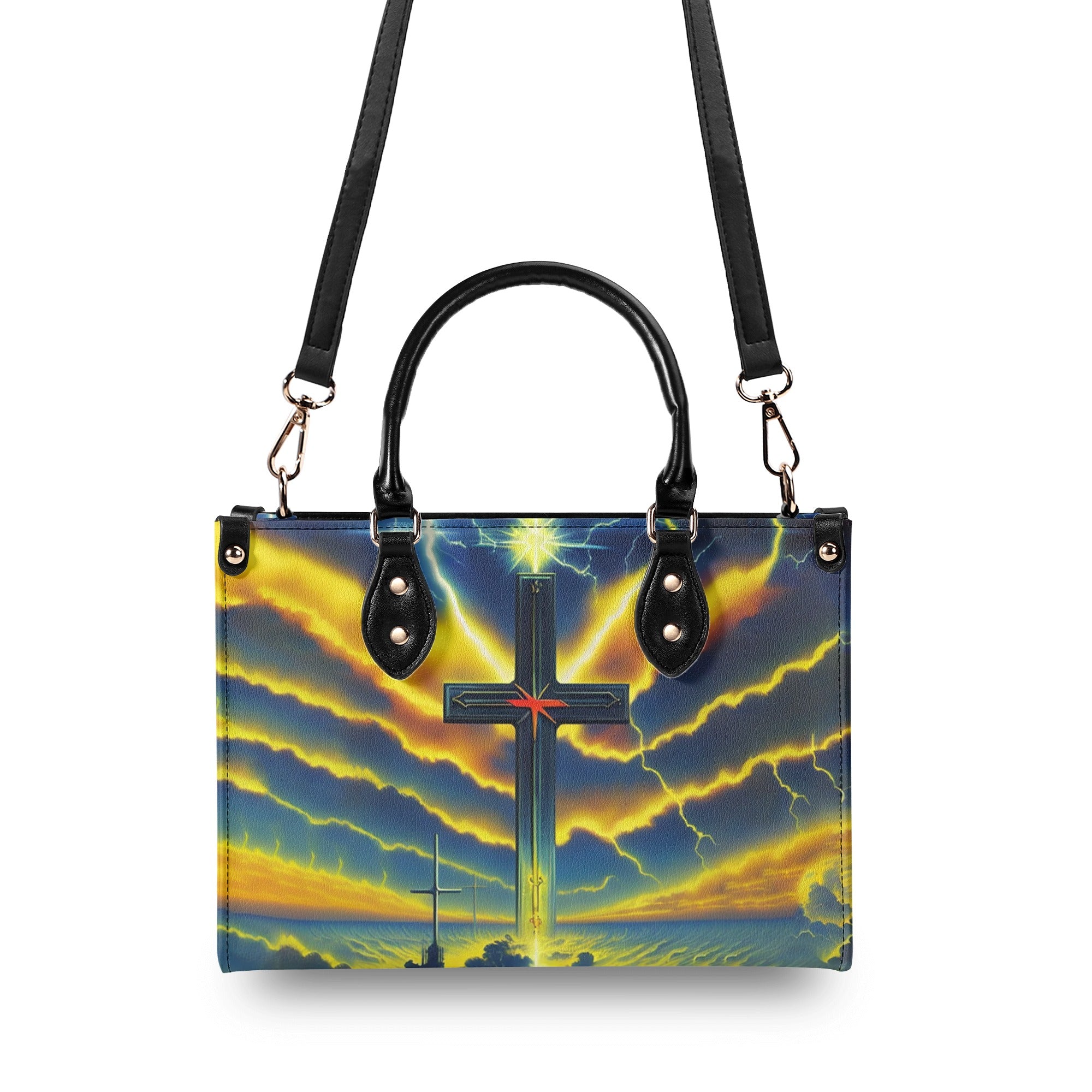 Glowing Cross Leather Handbag - Yhln2012244