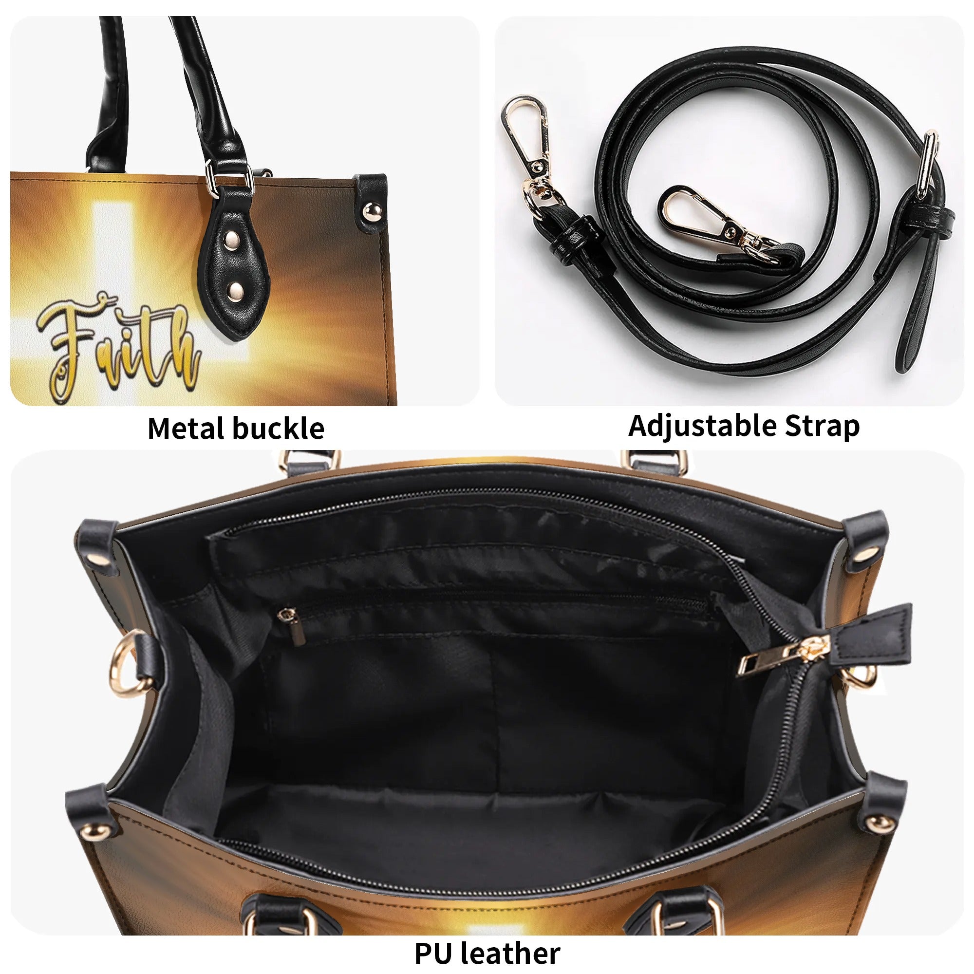Faith Over Fear Leather Handbag - Yhhn1609244