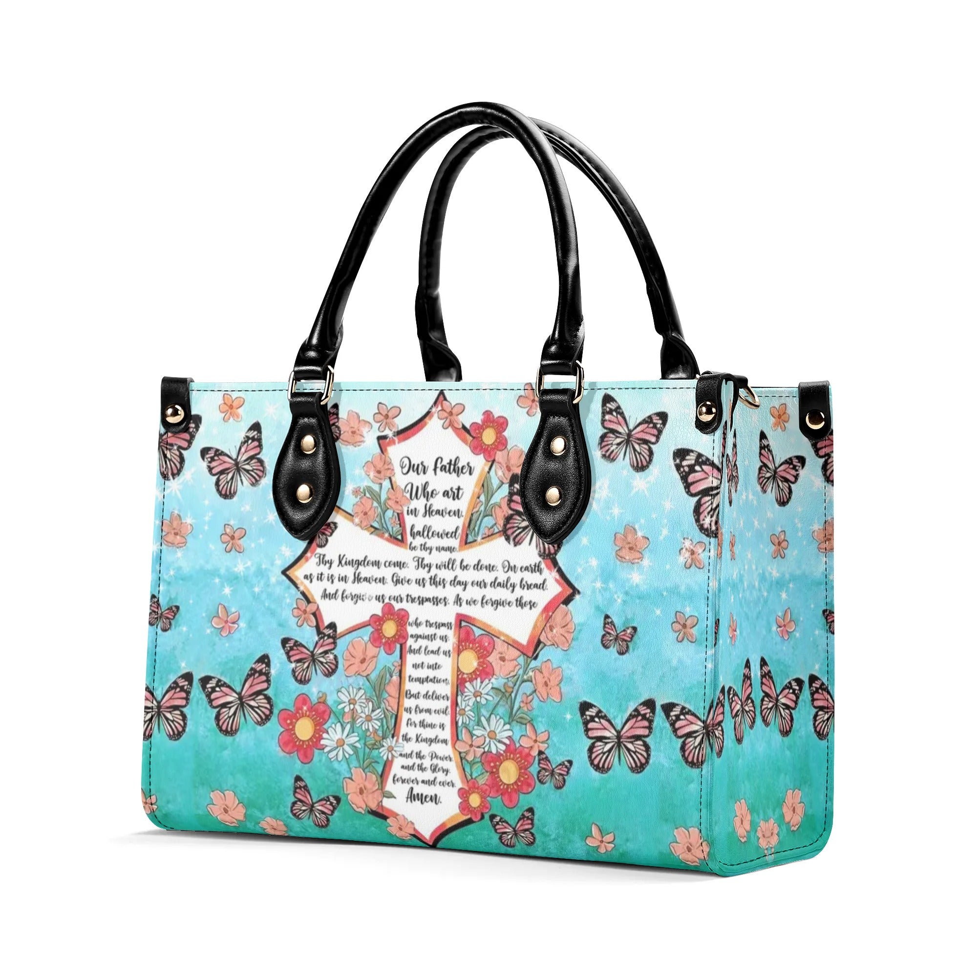 The Lord's Prayer Leather Handbag - Yhhg1807243