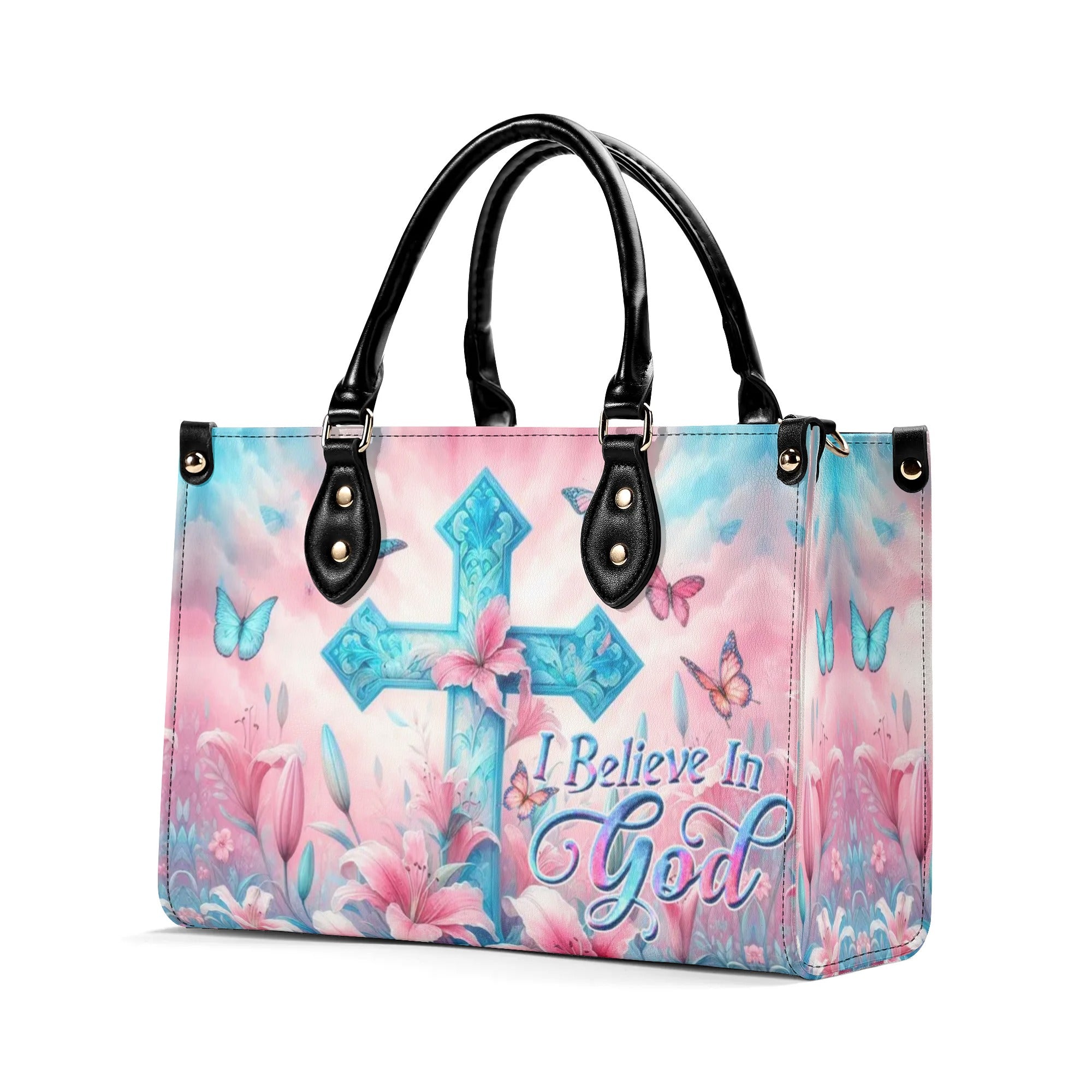 I Believe In God Leather Handbag - Yhdu3105242