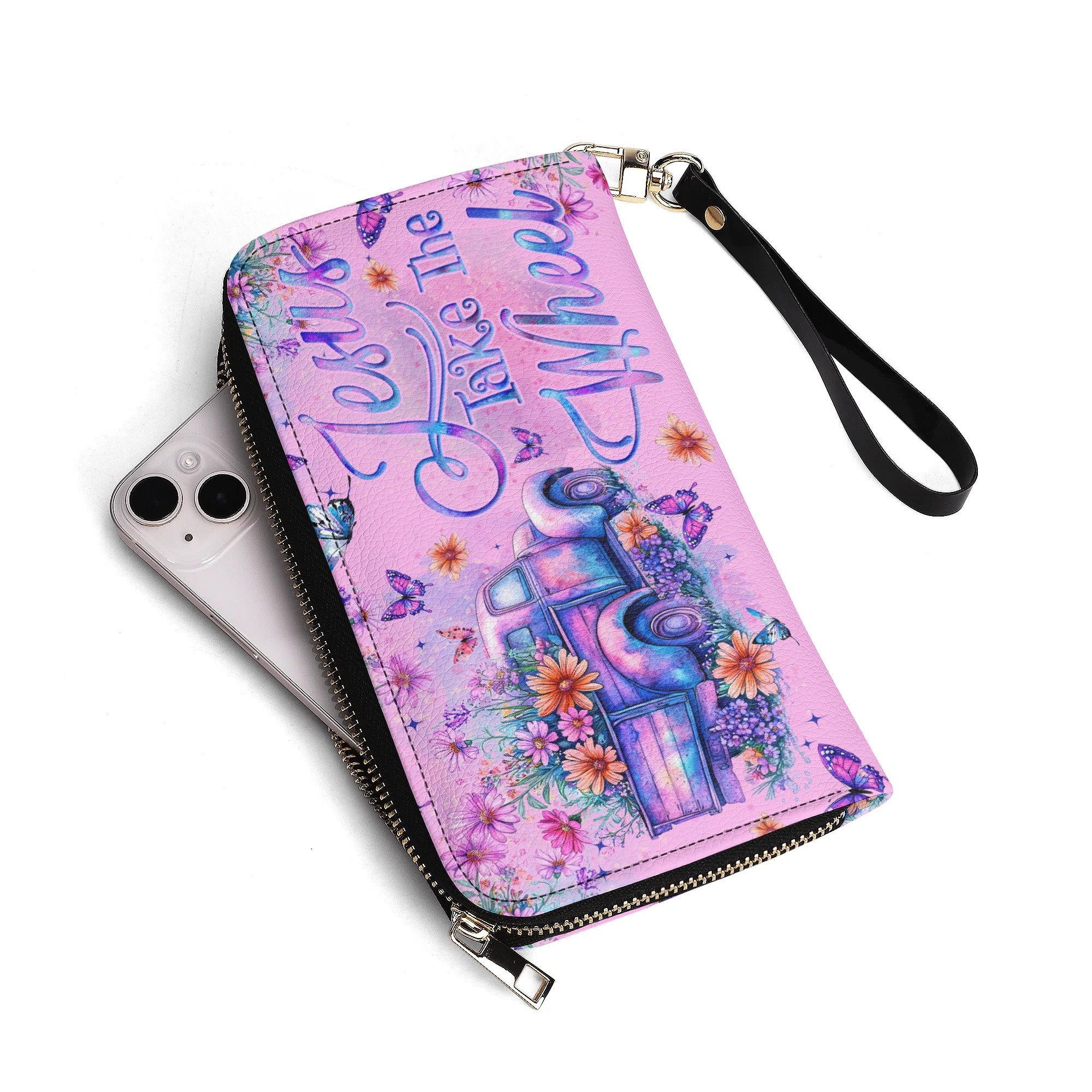 Jesus Take The Wheel Zipper Leather Wallet - Tyqy1806255