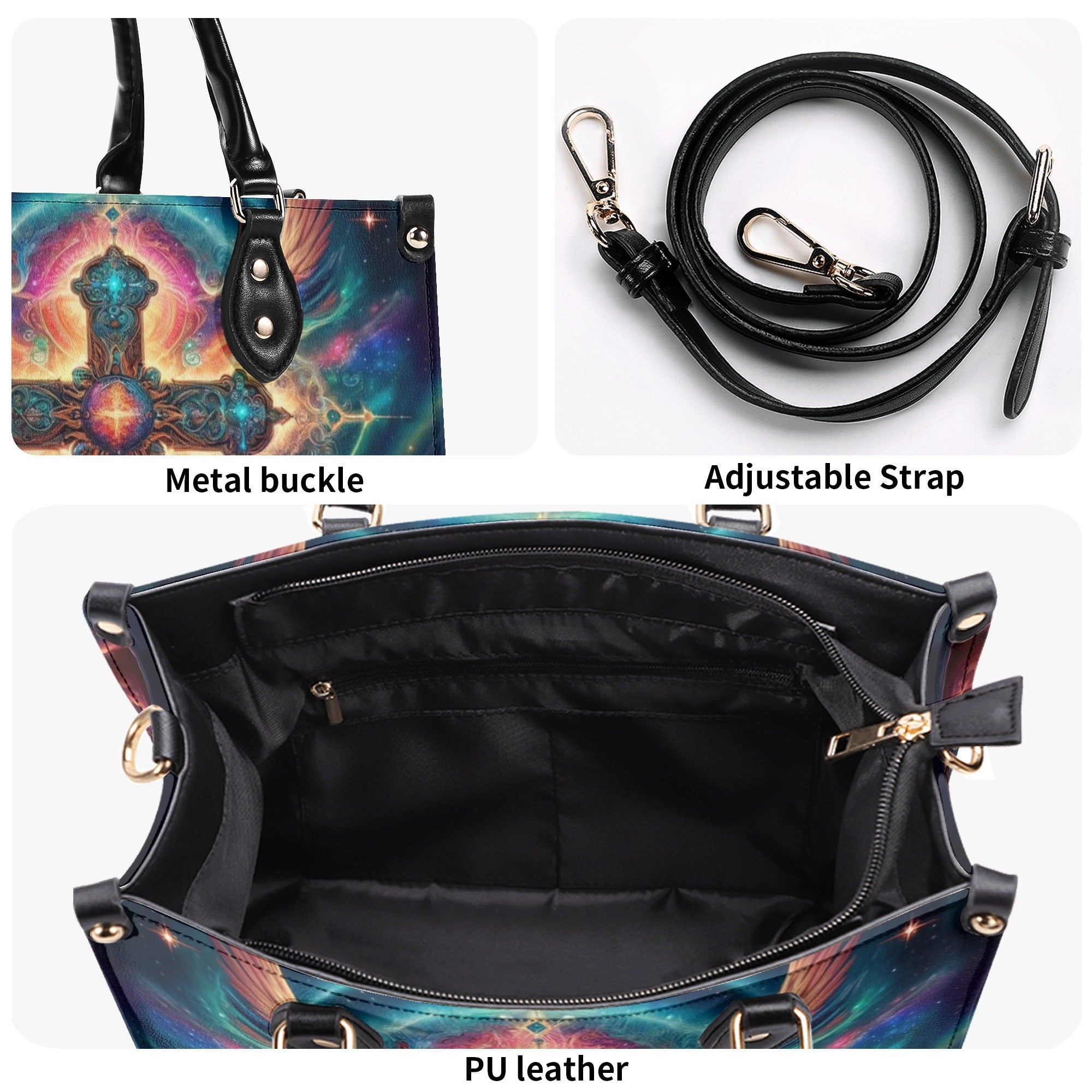 Psychedelic Cross Leather Handbag - Yhhg2811245